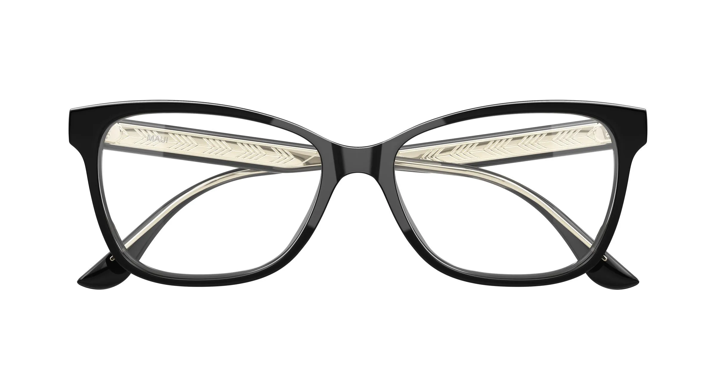 Maui Jim MJ2176O 001 Montature da vista Acetato Nero Trasparente Cat Eye - immagine 2