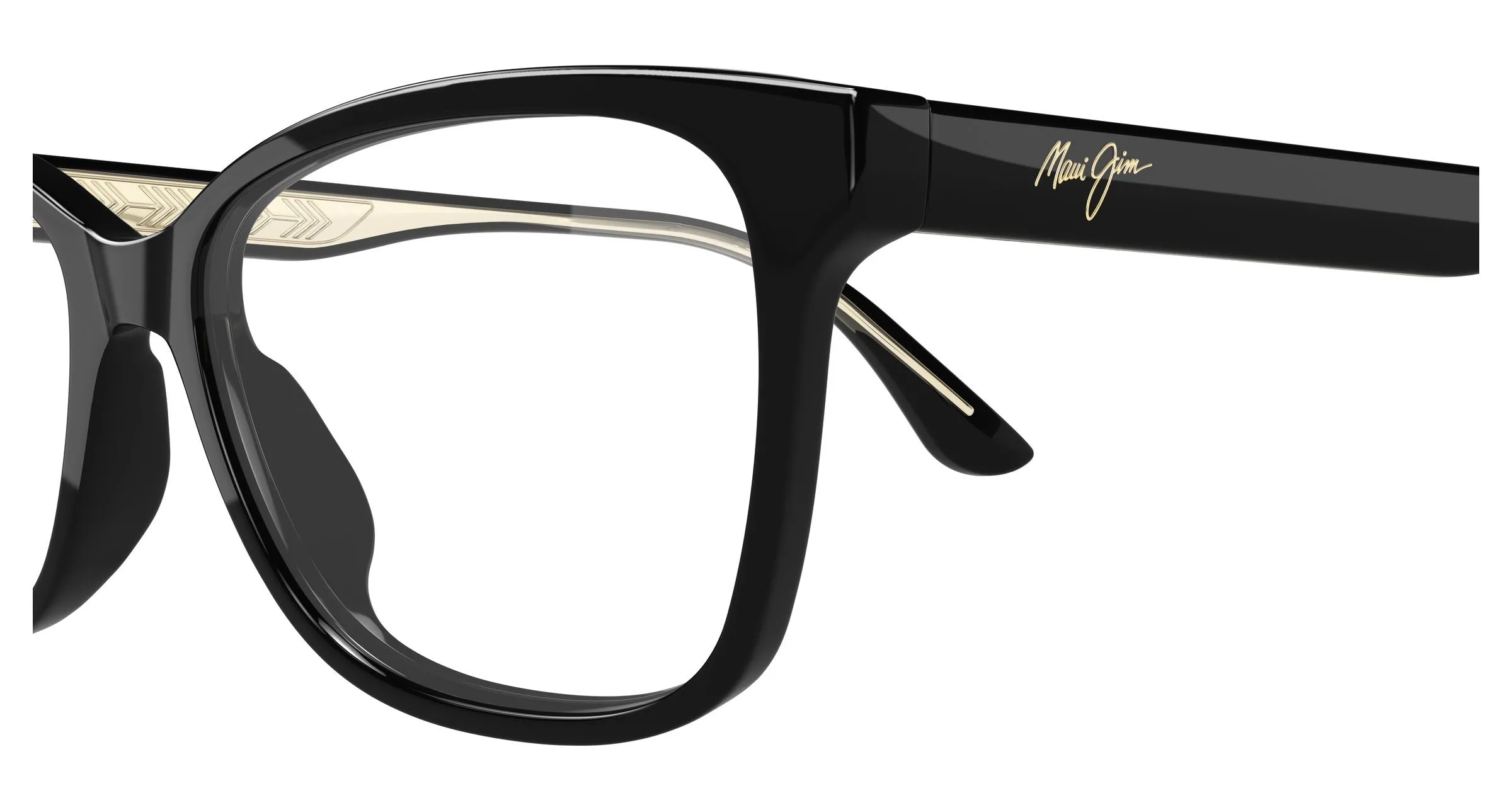 Maui Jim MJ2175O 001 Montature da vista Acetato Nero Trasparente Cat Eye - immagine 3