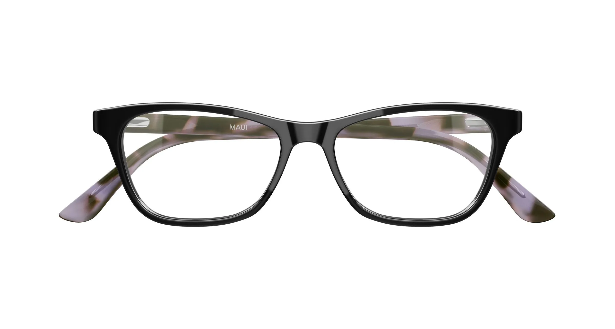 Maui Jim MJ2173O 002 Montature da vista Acetato Nero Trasparente Cat Eye - immagine 2