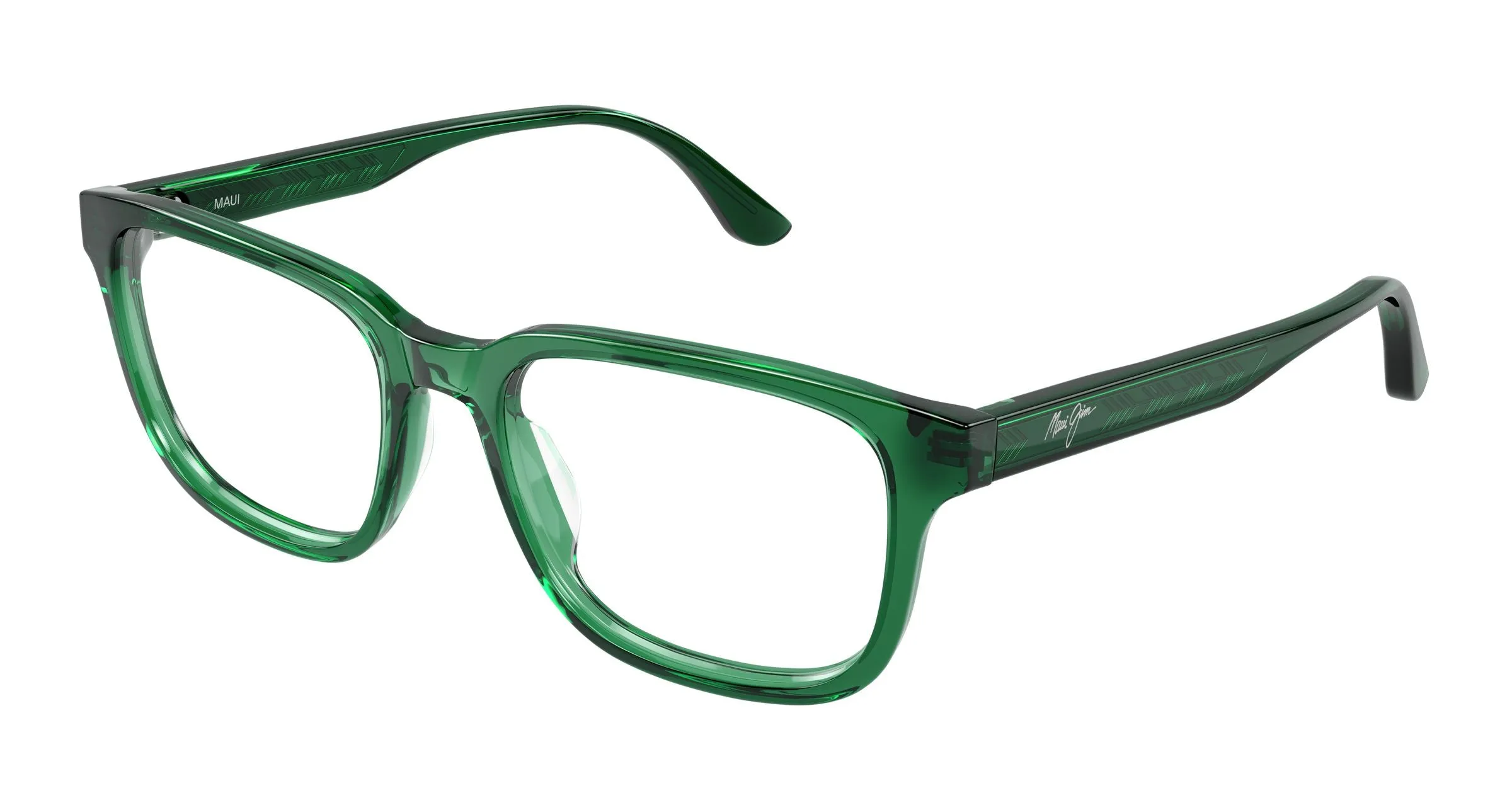 Maui Jim MJ2163O 004 Montature da vista Acetato Verde Trasparente Squadrata - immagine 1