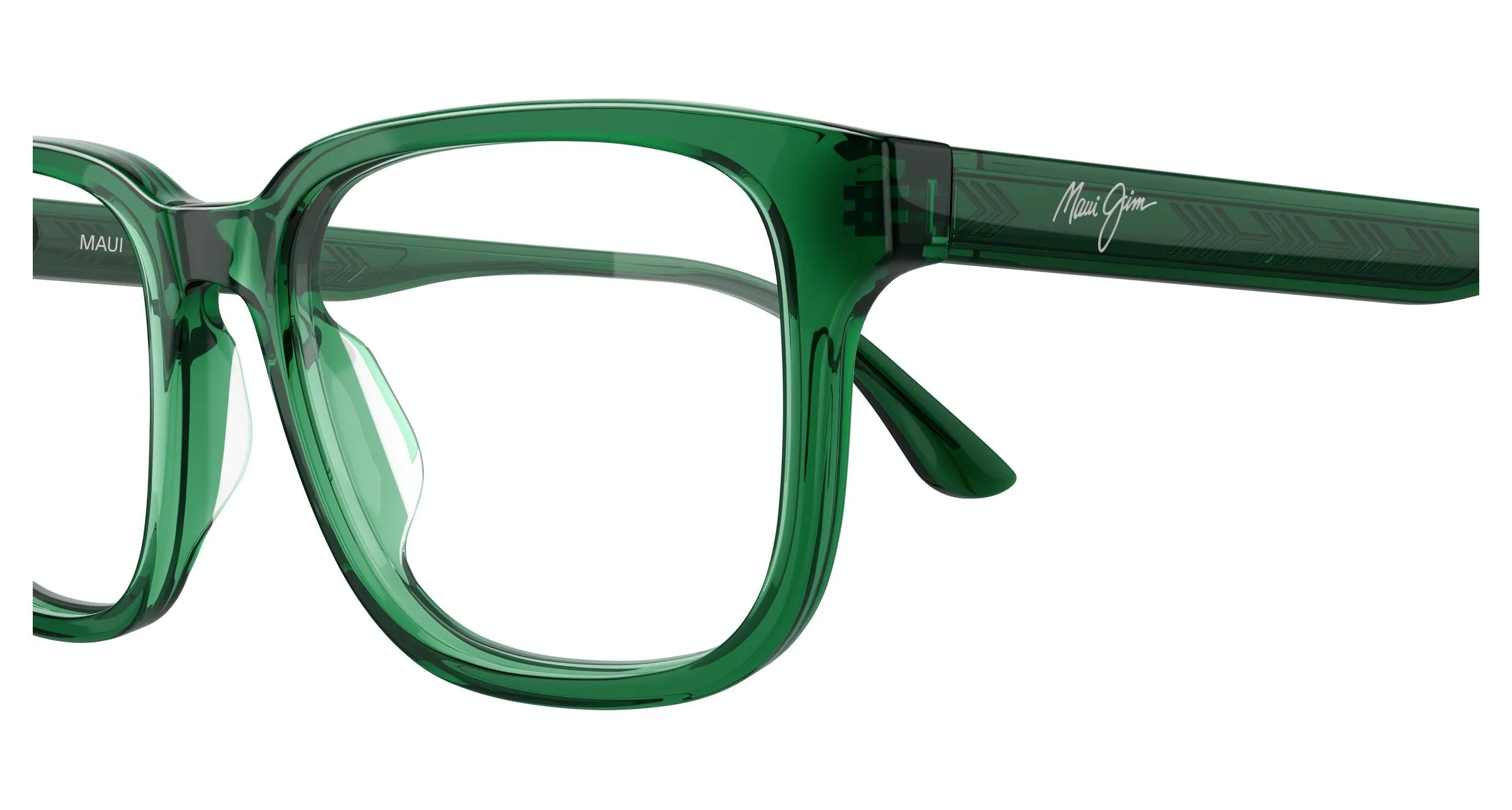 Maui Jim MJ2163O 004 Montature da vista Acetato Verde Trasparente Squadrata - immagine 3