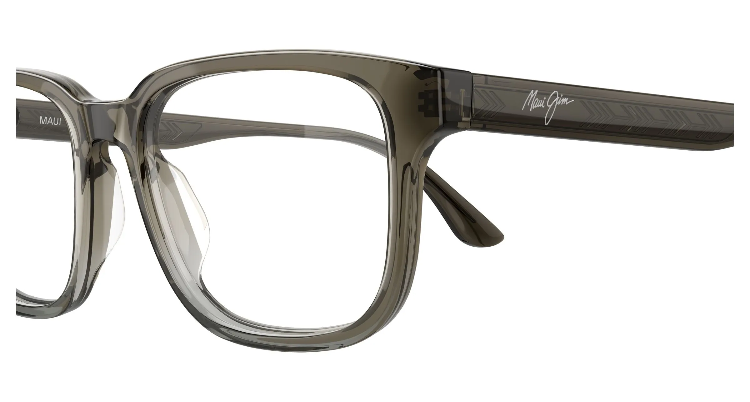 Maui Jim MJ2163O 003 Montature da vista Acetato Marrone Trasparente Squadrata - immagine 3