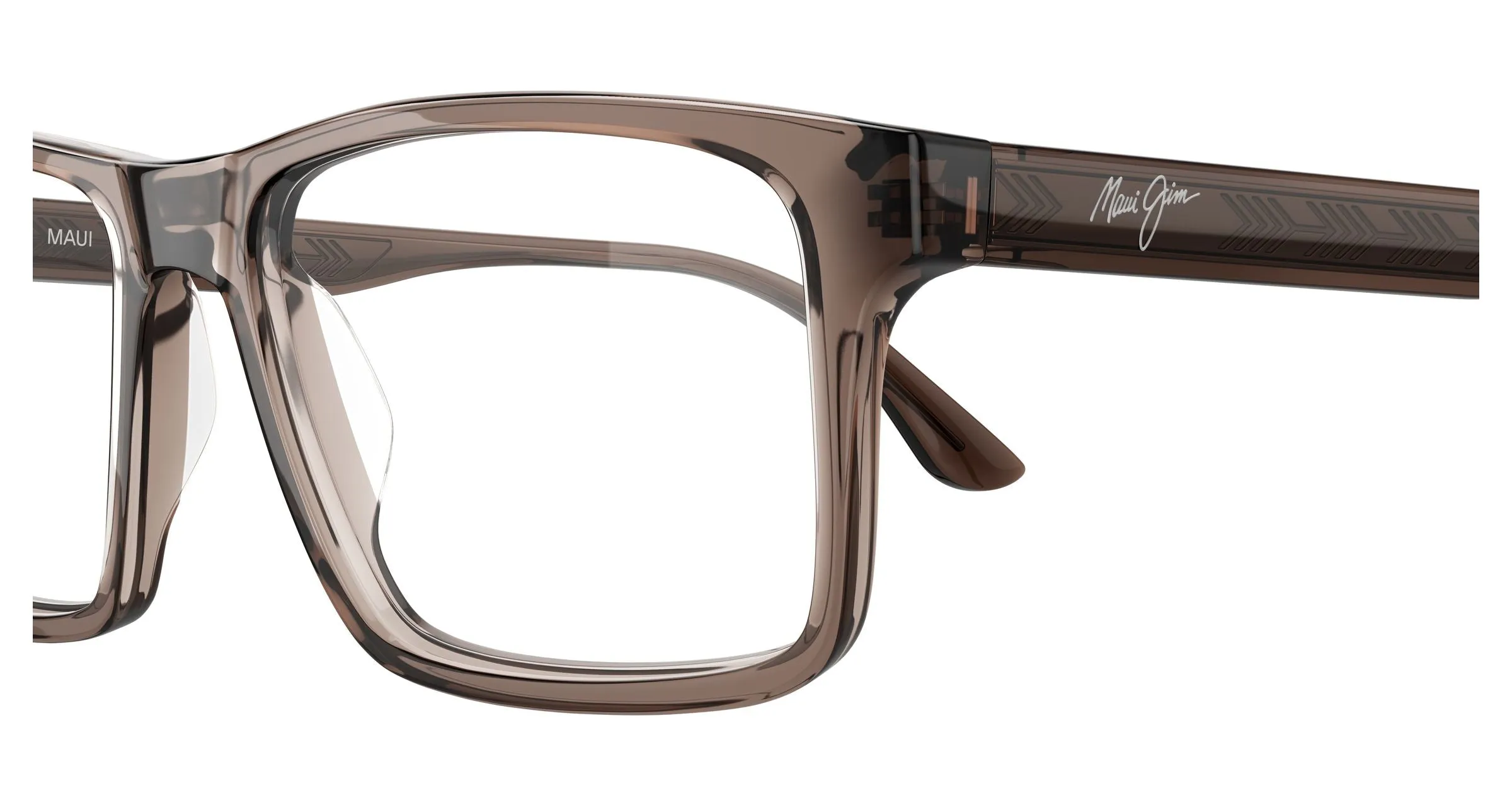 Maui Jim MJ2162O 004 Montature da vista Acetato Marrone Trasparente Squadrata - immagine 3