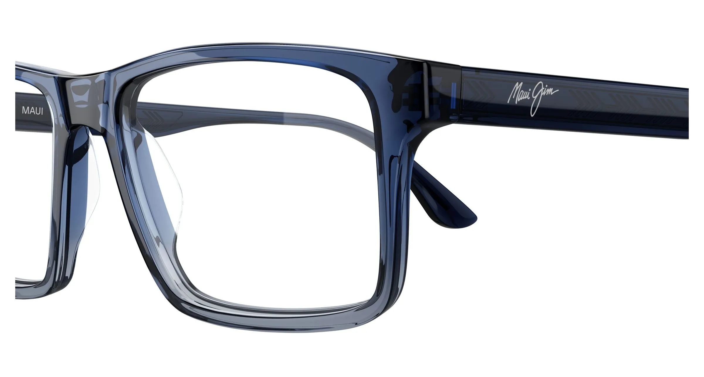 Maui Jim MJ2162O 003 Montature da vista Acetato Blu Trasparente Squadrata - immagine 3