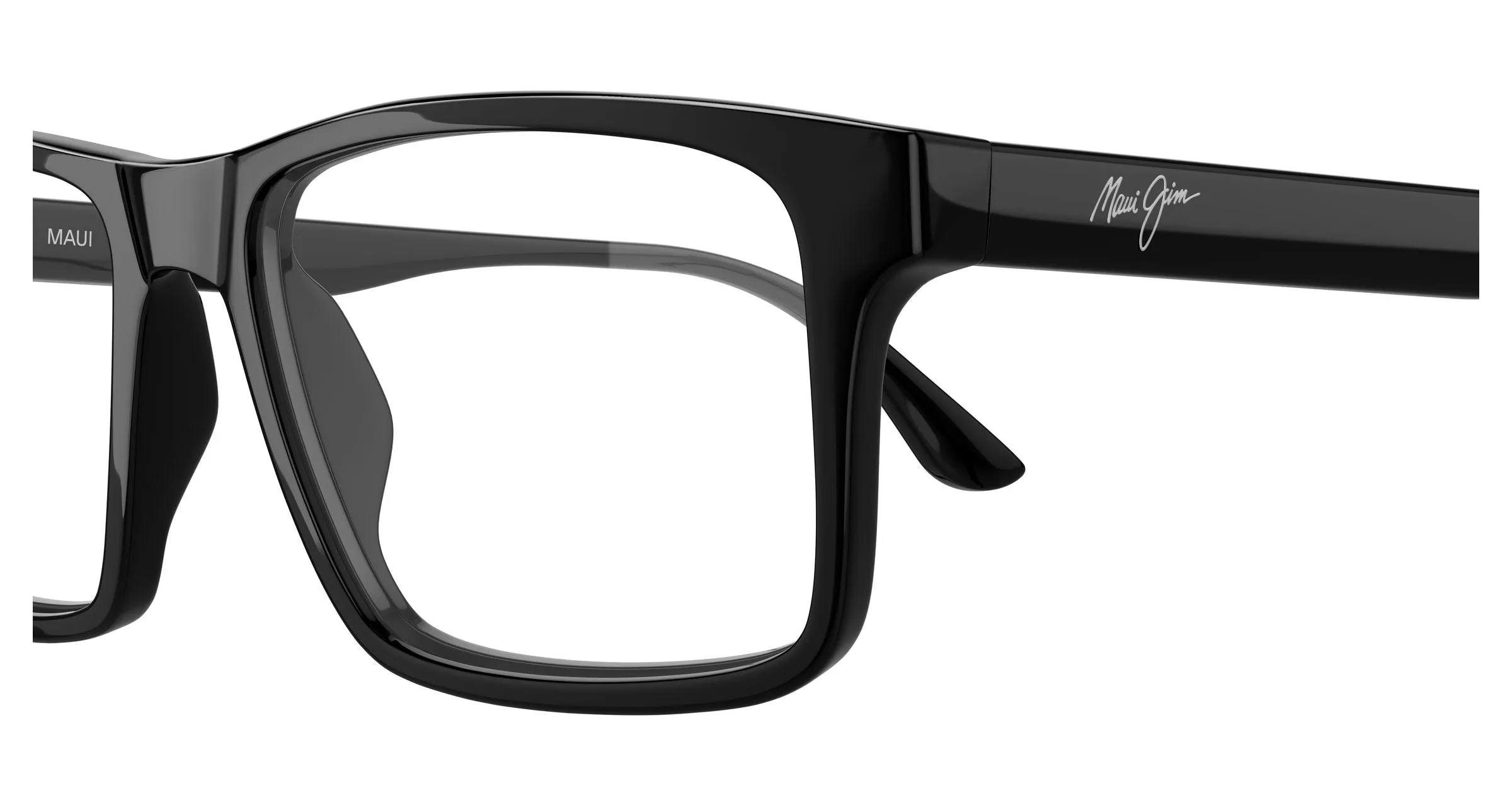 Maui Jim MJ2162O 001 Montature da vista Acetato Nero Trasparente Squadrata - immagine 3