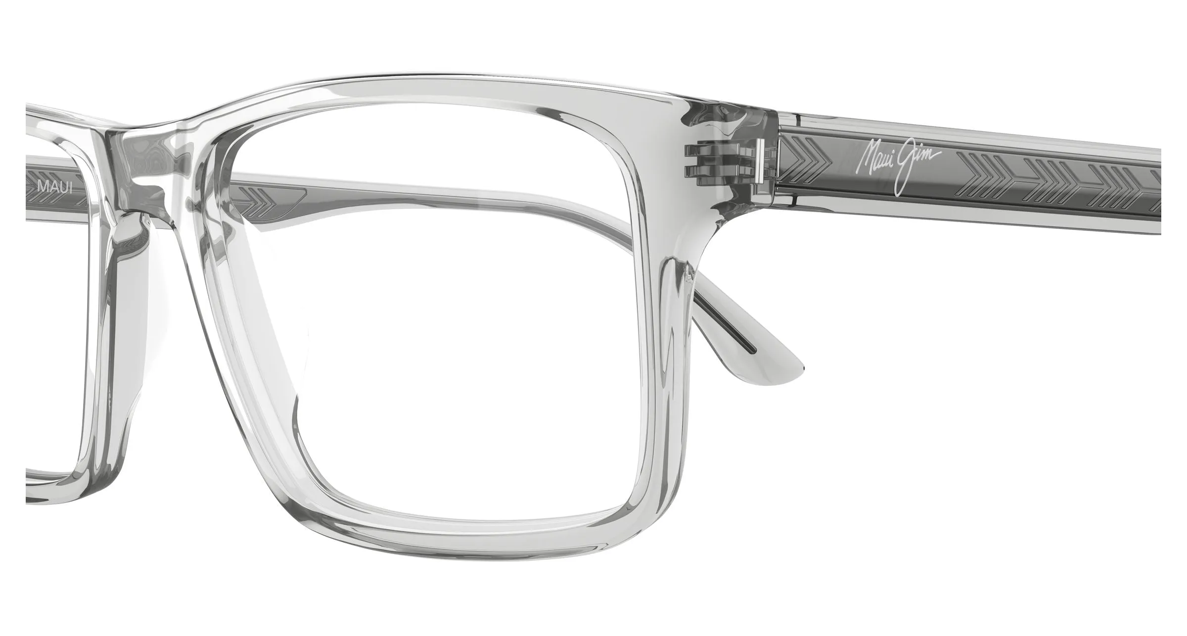 Maui Jim MJ2161O 004 Montature da vista Acetato Grigio Trasparente Squadrata - immagine 3