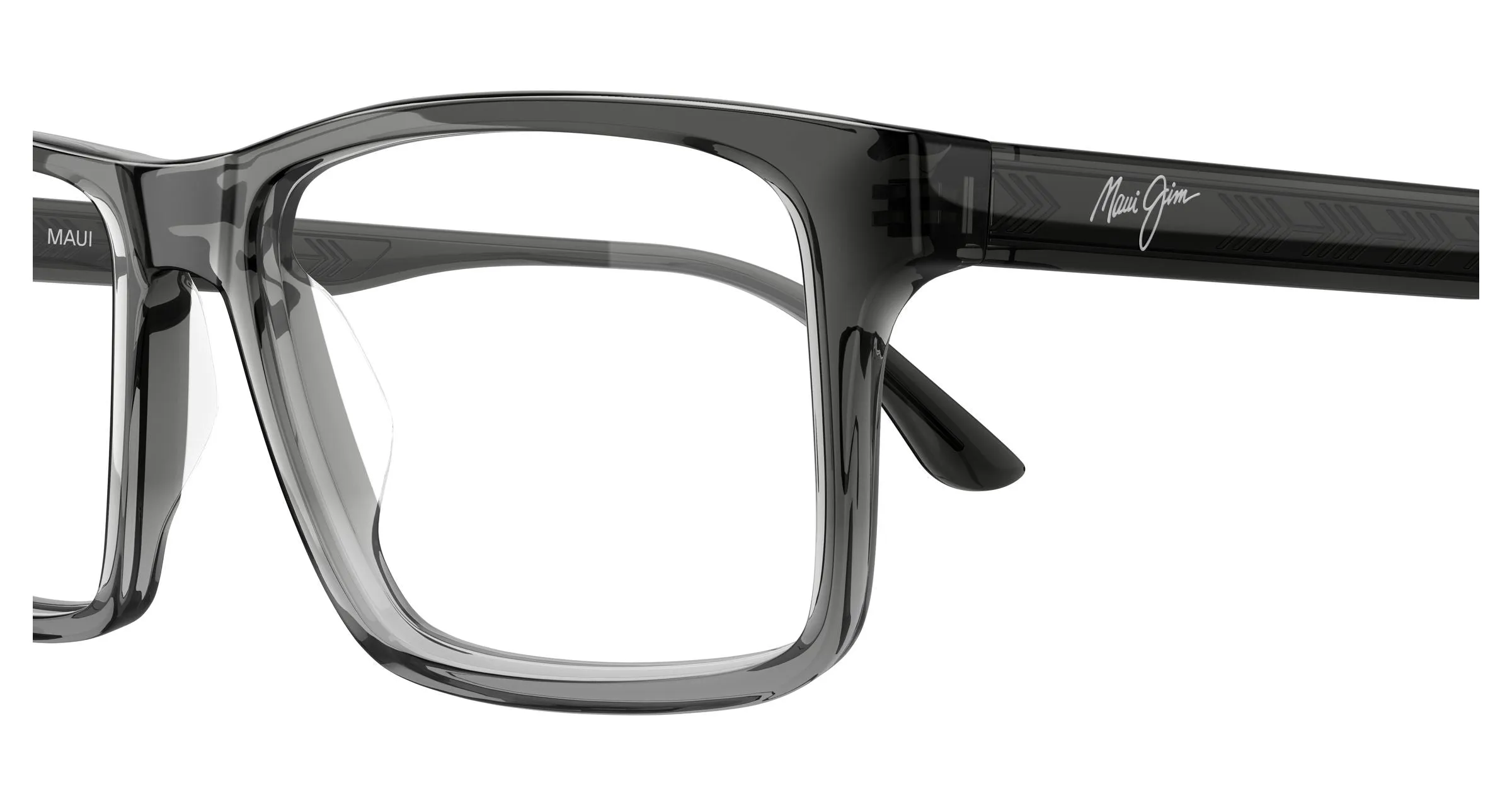 Maui Jim MJ2161O 002 Montature da vista Acetato Grigio Trasparente Squadrata - immagine 3