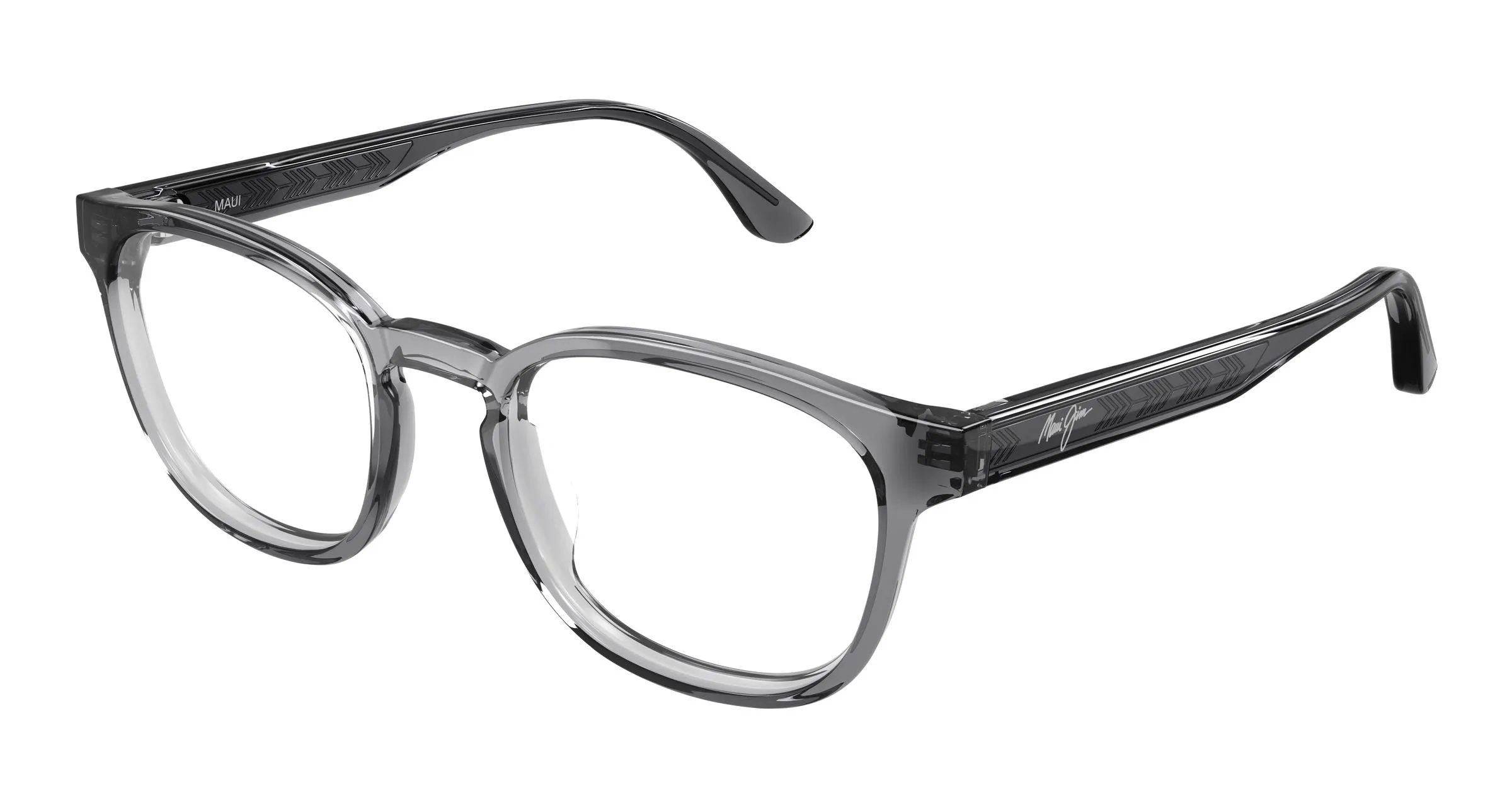 Maui Jim MJ2160O 002 Montature da vista Acetato Grigio Trasparente Rotonda - immagine 1