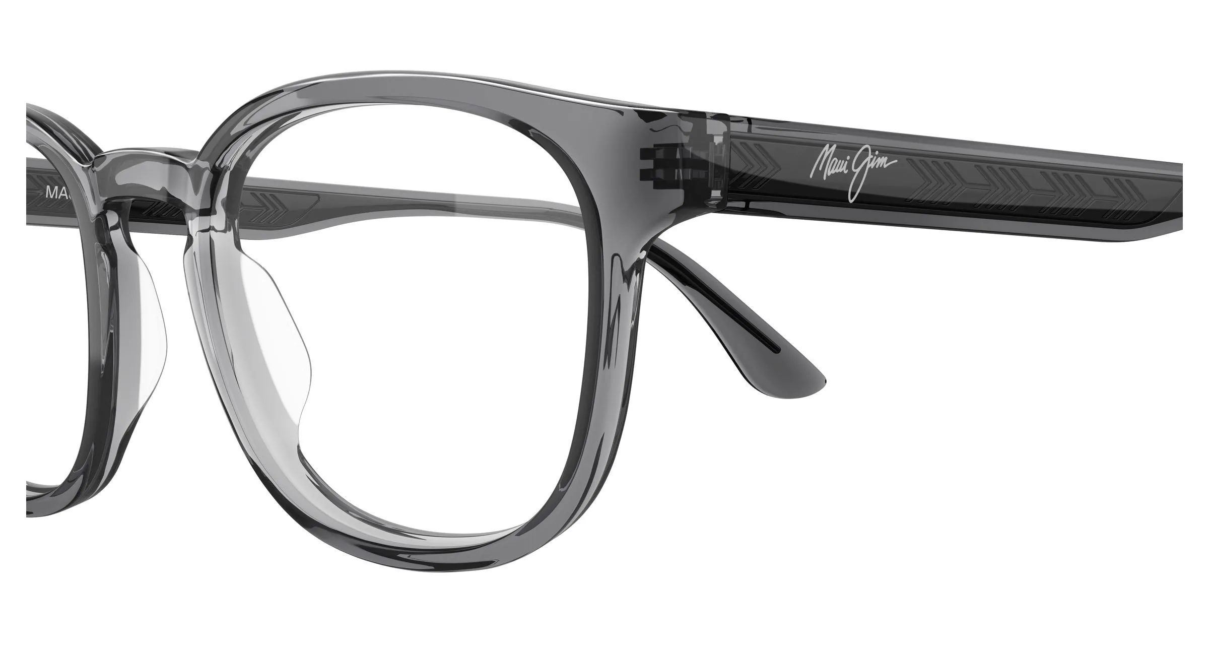 Maui Jim MJ2160O 002 Montature da vista Acetato Grigio Trasparente Rotonda - immagine 3