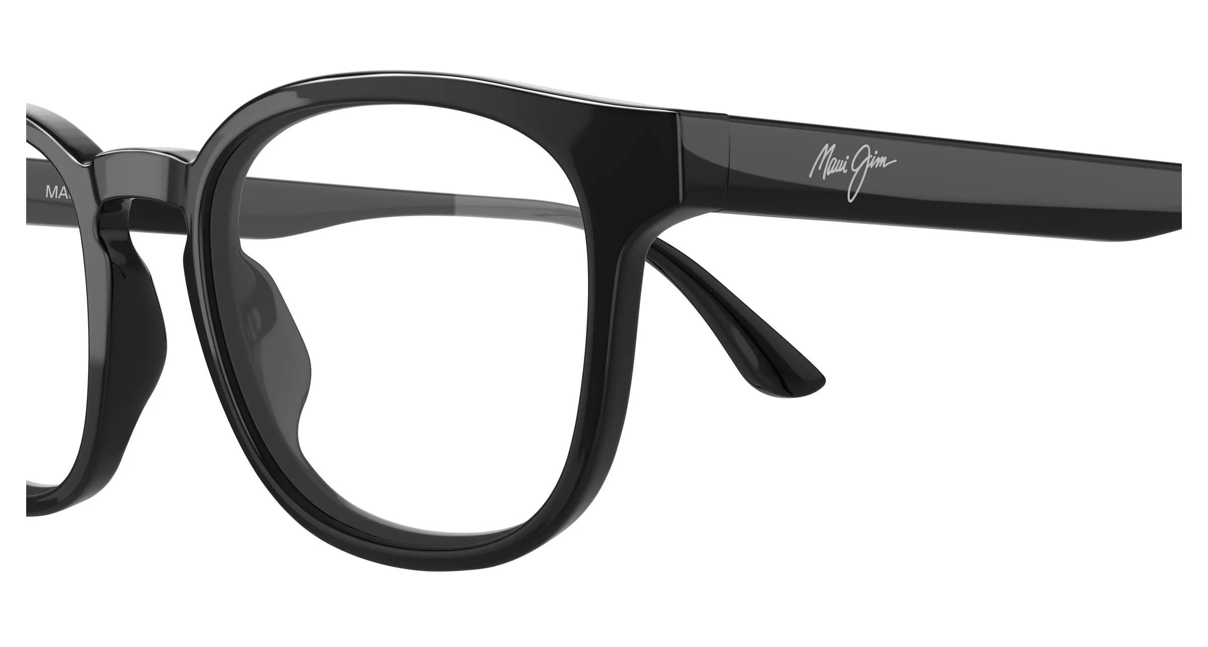 Maui Jim MJ2160O 001 Montature da vista Acetato Nero Trasparente Rotonda - immagine 3