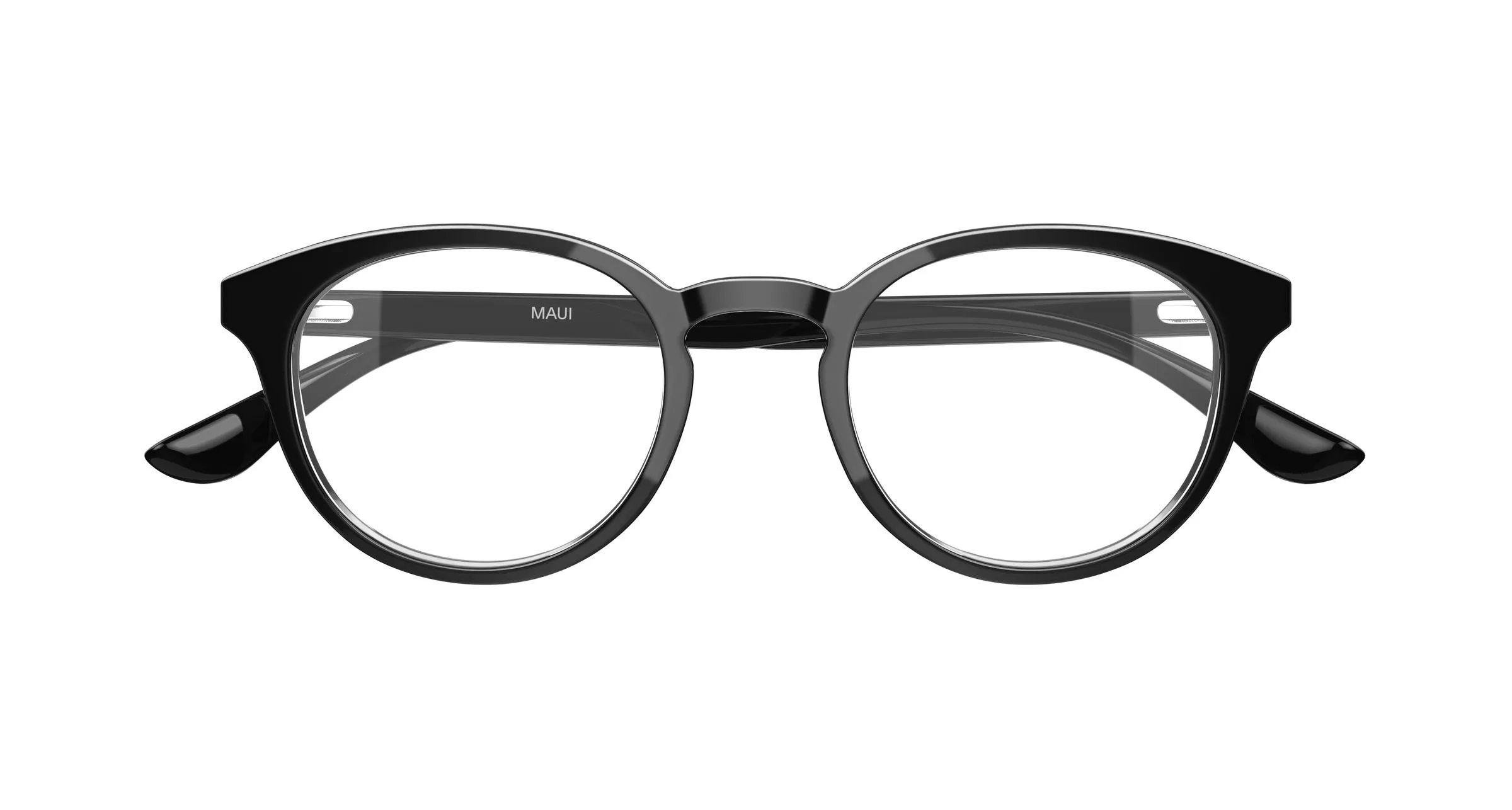 Maui Jim MJ2159O 001 Montature da vista Acetato Nero Trasparente Rotonda - immagine 2