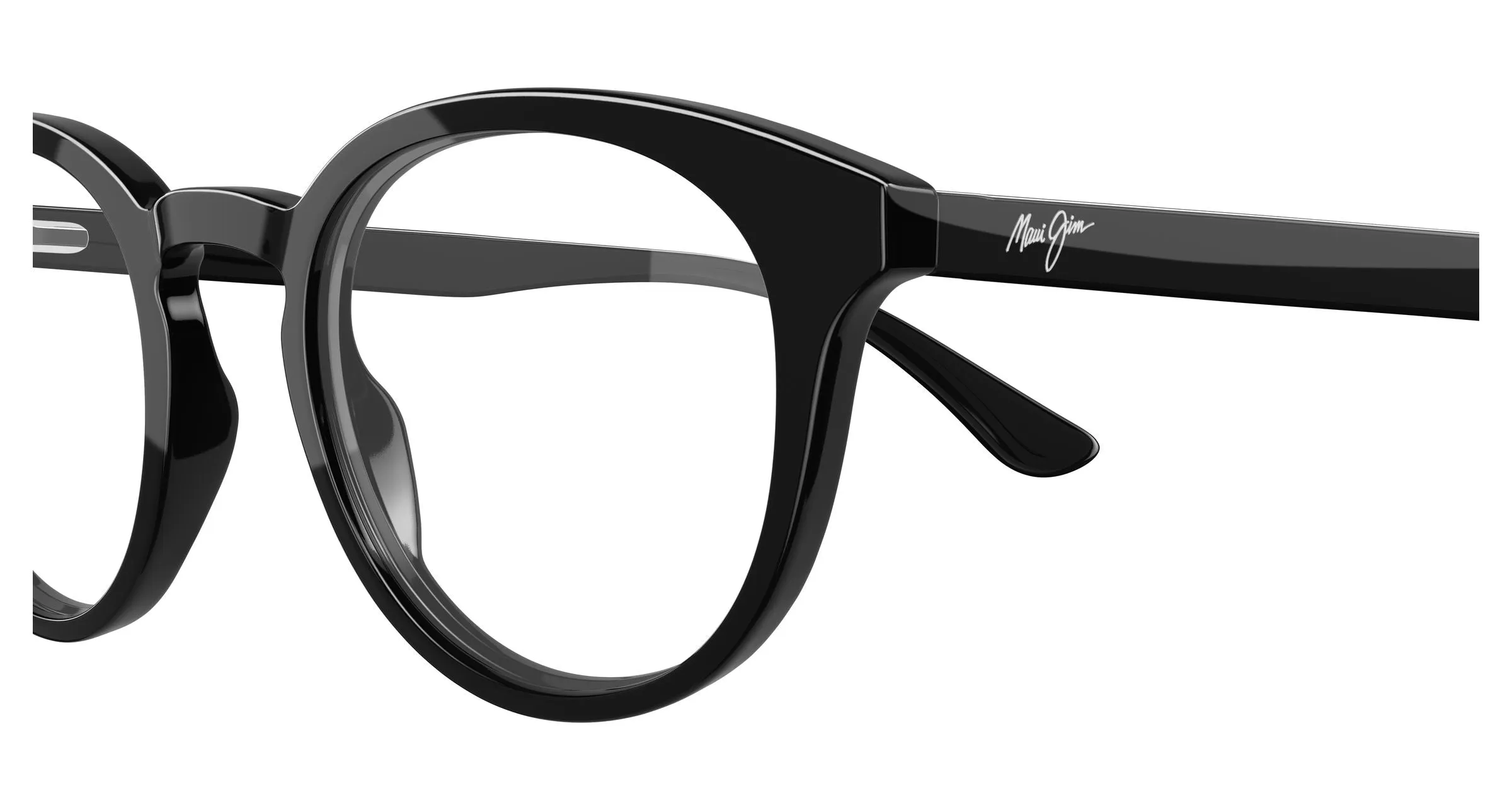 Maui Jim MJ2159O 001 Montature da vista Acetato Nero Trasparente Rotonda - immagine 3