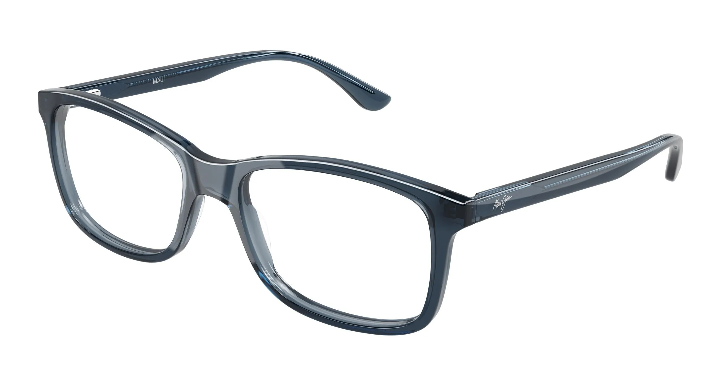 Maui Jim MJ2158O 004 Montature da vista Acetato Blu Trasparente Squadrata - immagine 1