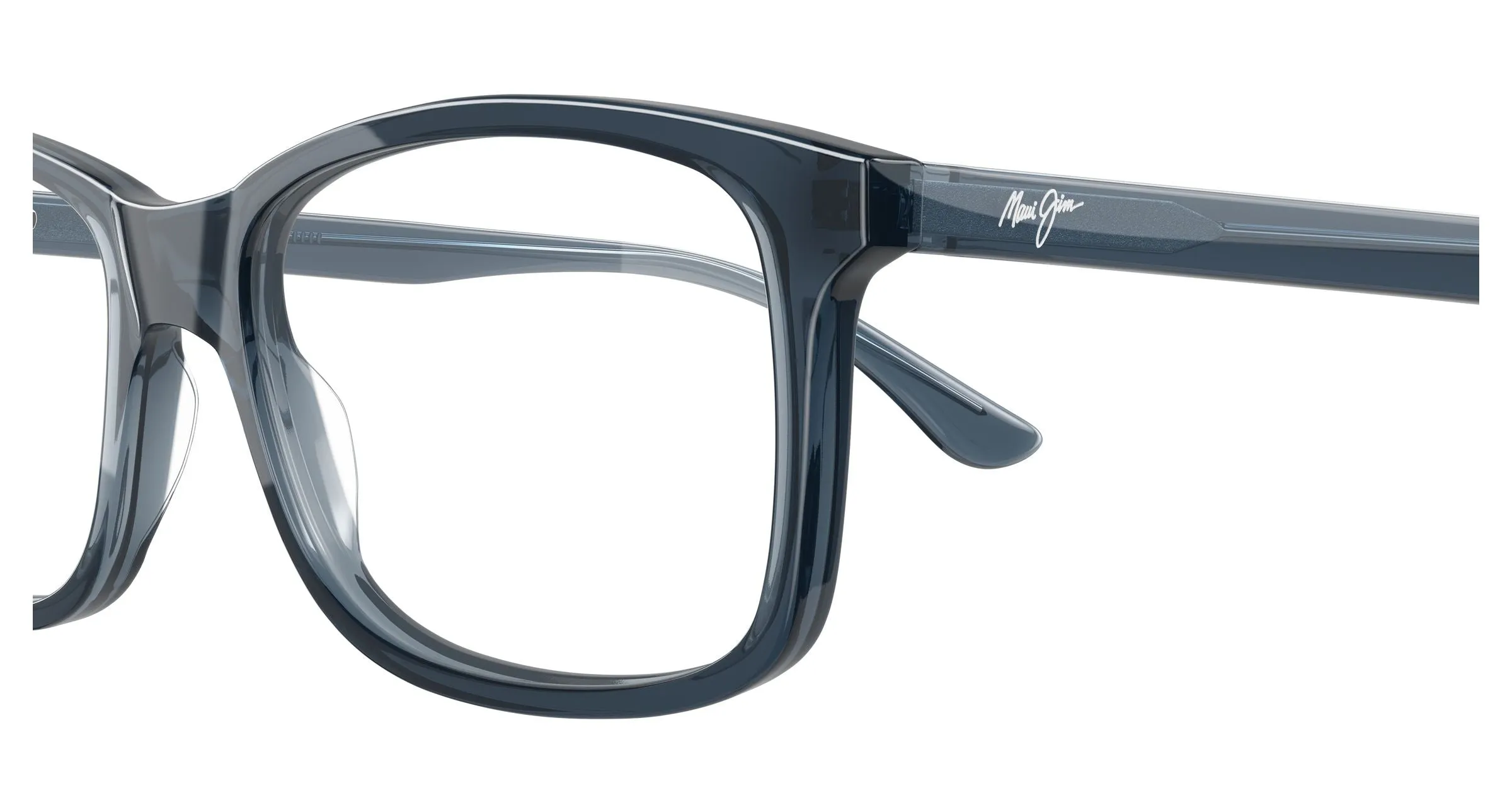 Maui Jim MJ2158O 004 Montature da vista Acetato Blu Trasparente Squadrata - immagine 3
