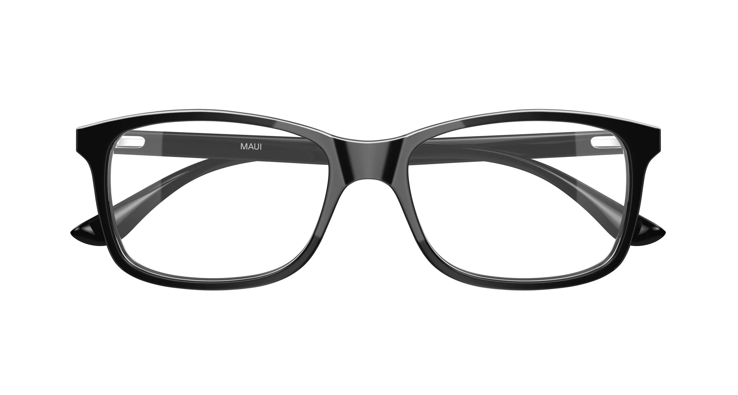 Maui Jim MJ2158O 001 Montature da vista Acetato Nero Trasparente Squadrata - immagine 2