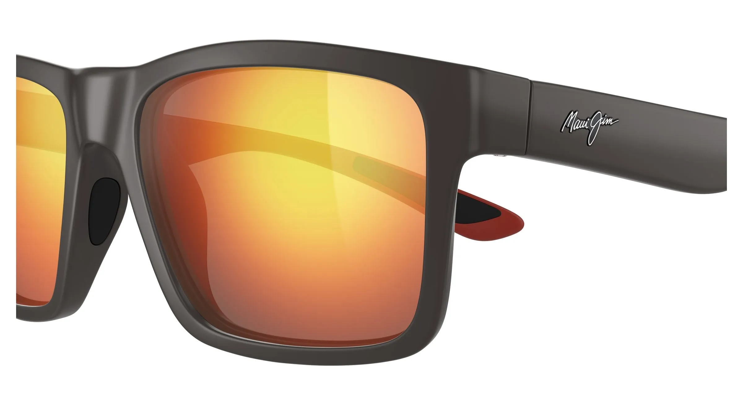 Maui Jim MJ0897S 005 Occhiali da sole Iniettato Grigio Rosso Squadrata - immagine 3