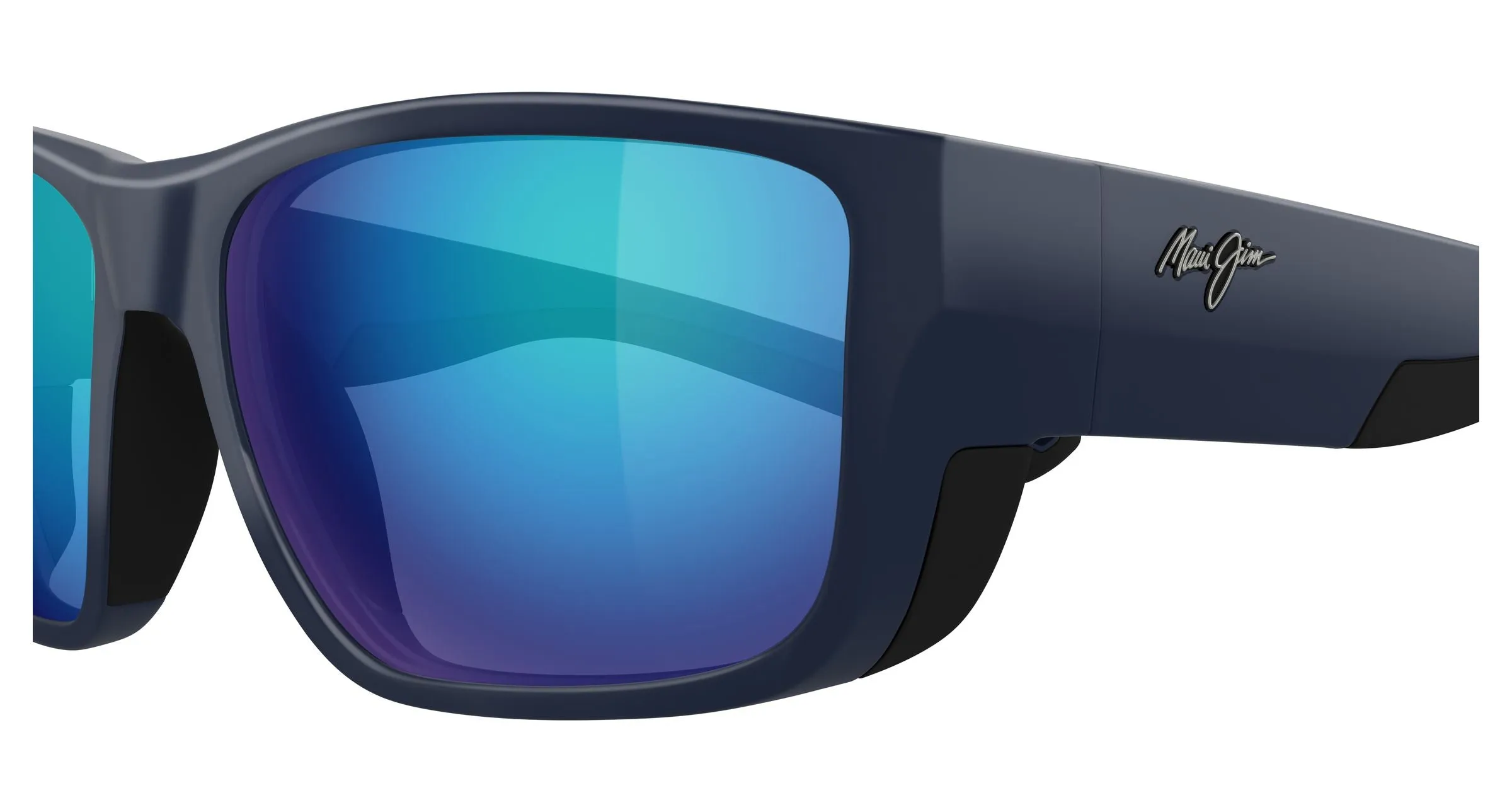 Maui Jim MJ0896S 002 Occhiali da sole Iniettato Blu Blu Squadrata - immagine 3