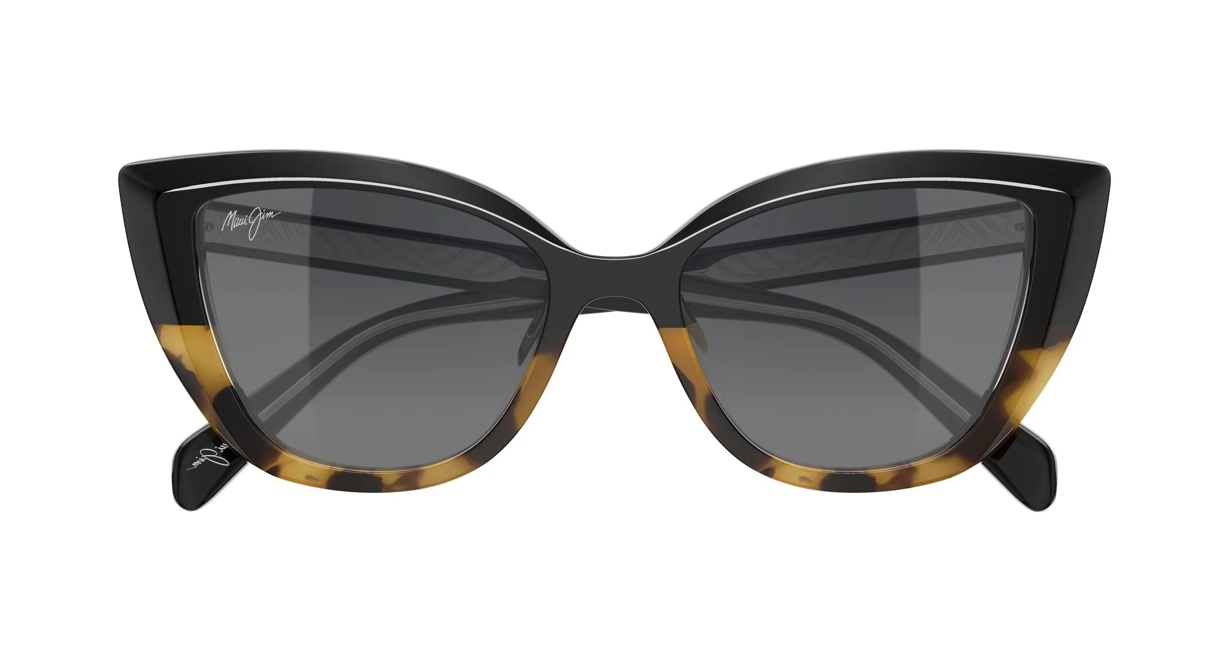 Maui Jim MJ0892S 001 Occhiali da sole Acetato Nero Grigio Cat Eye - immagine 2