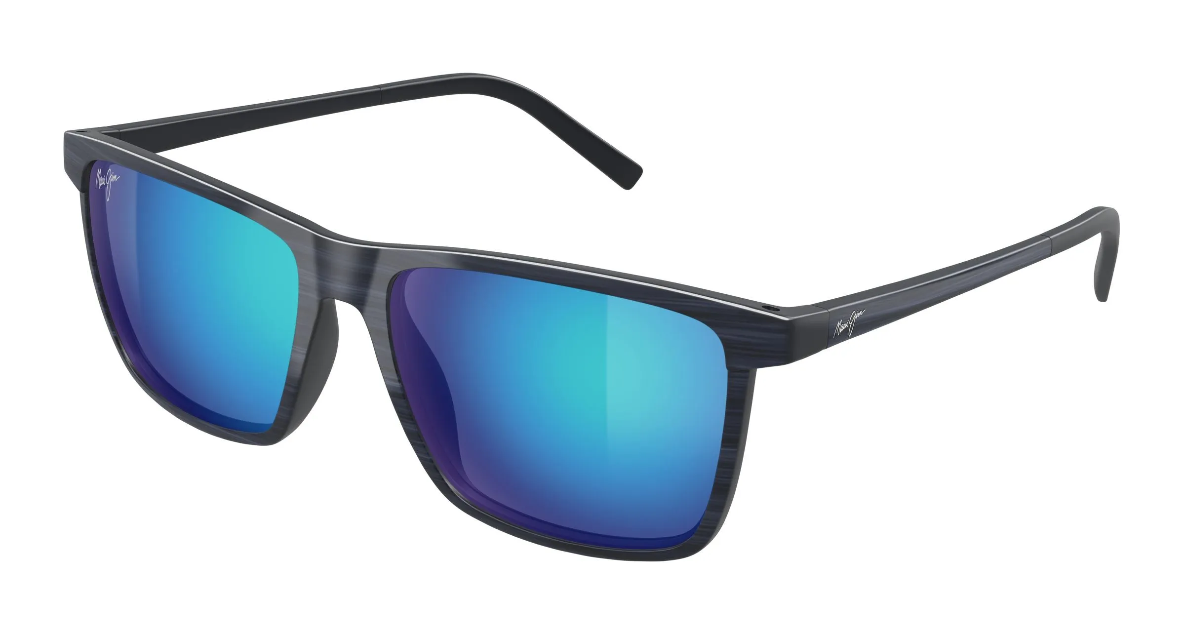 Maui Jim MJ0875S 002 Occhiali da sole Iniettato Havana Blu Squadrata - immagine 1