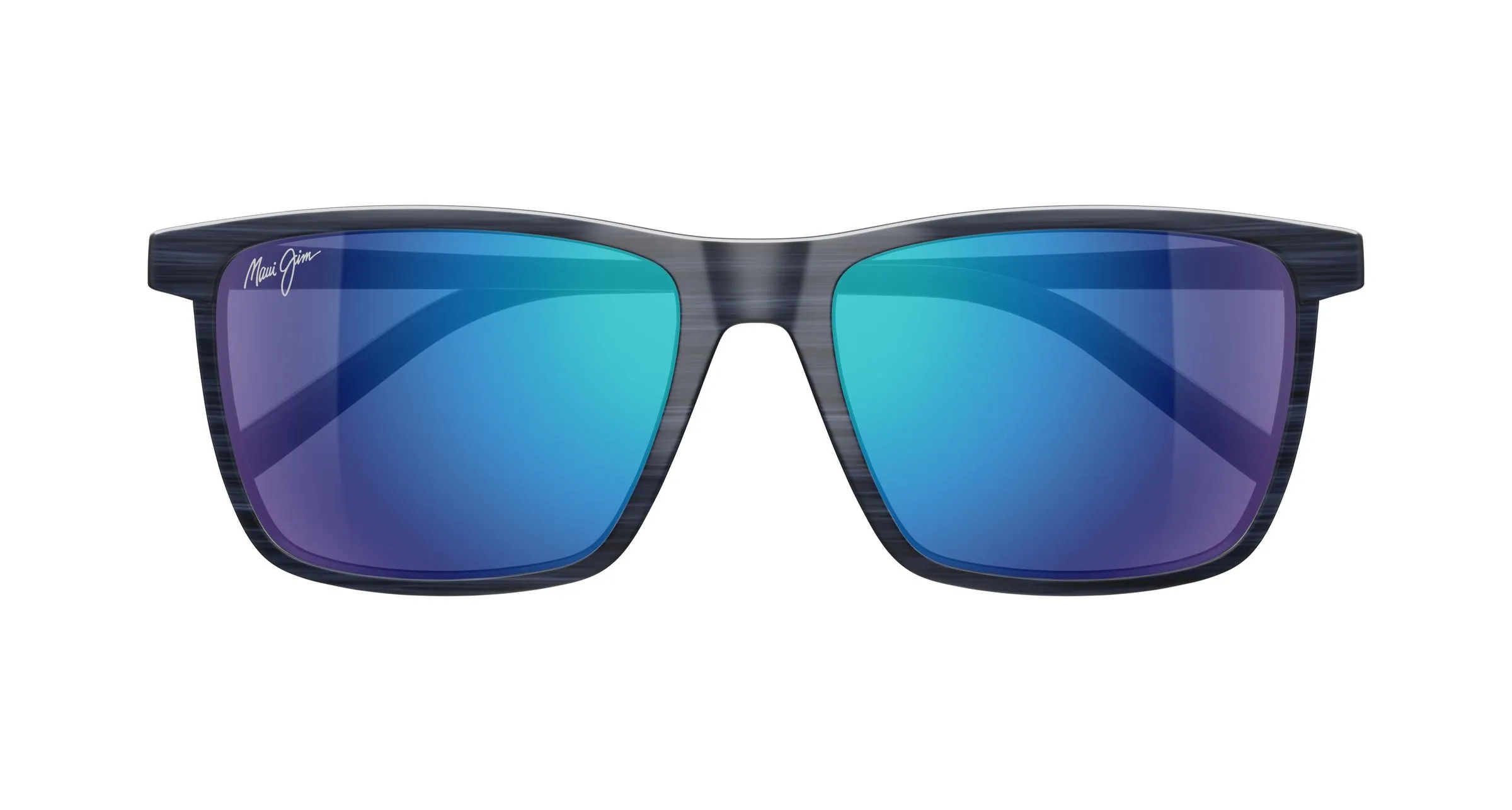 Maui Jim MJ0875S 002 Occhiali da sole Iniettato Havana Blu Squadrata - immagine 2