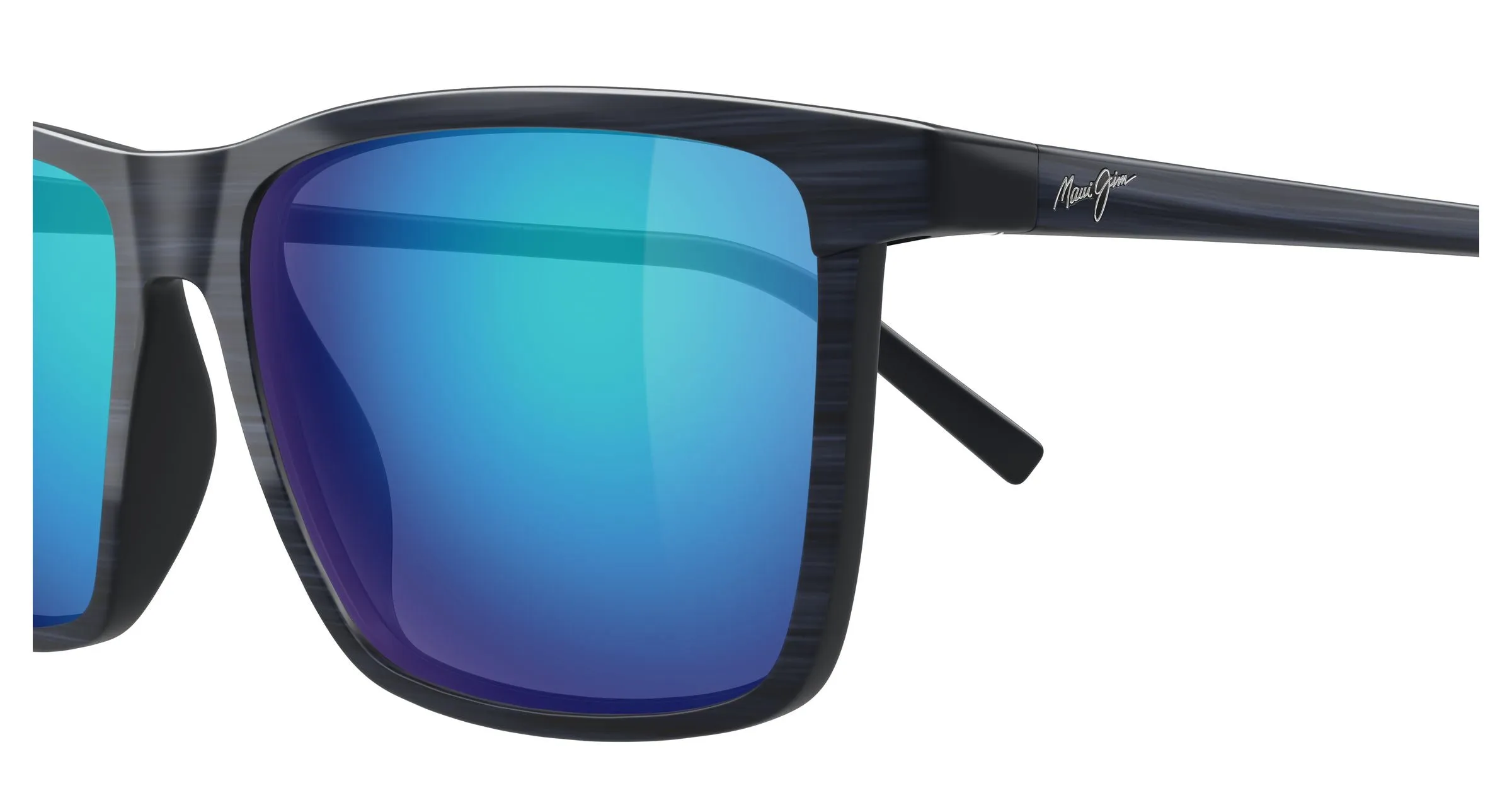 Maui Jim MJ0875S 002 Occhiali da sole Iniettato Havana Blu Squadrata - immagine 3