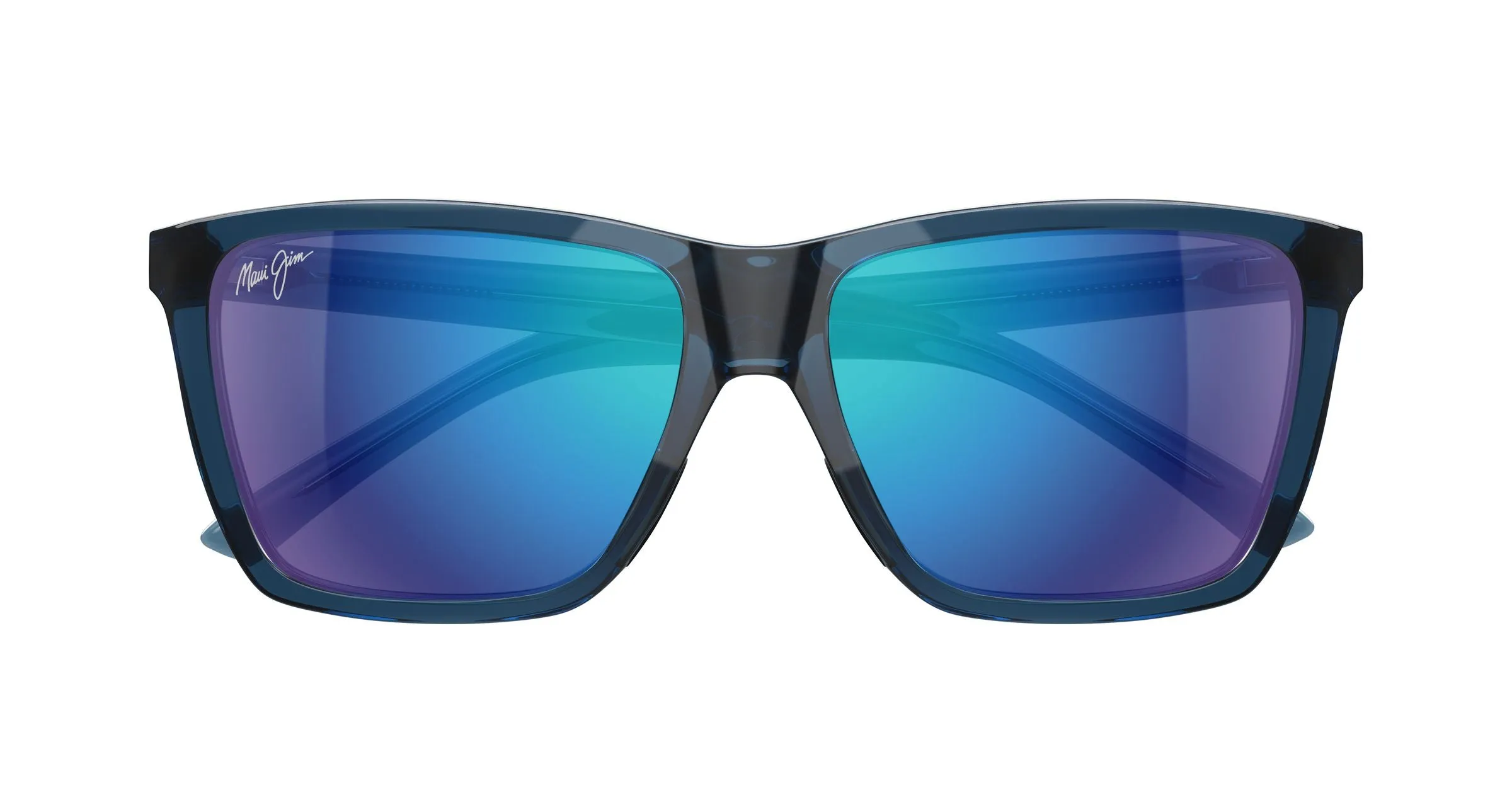 Maui Jim MJ0864S 004 Occhiali da sole Iniettato Blu Blu Squadrata - immagine 2