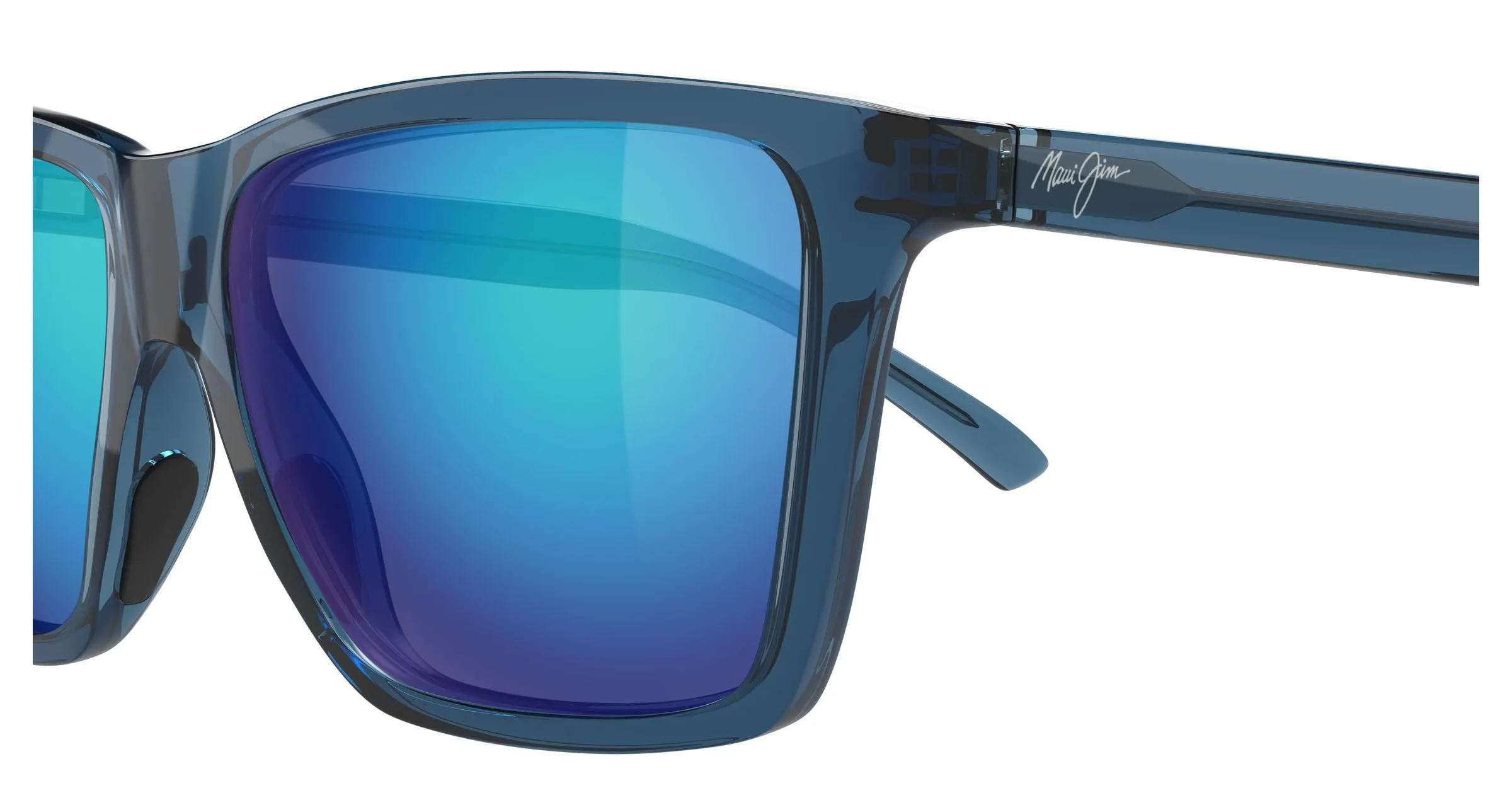 Maui Jim MJ0864S 004 Occhiali da sole Iniettato Blu Blu Squadrata - immagine 3