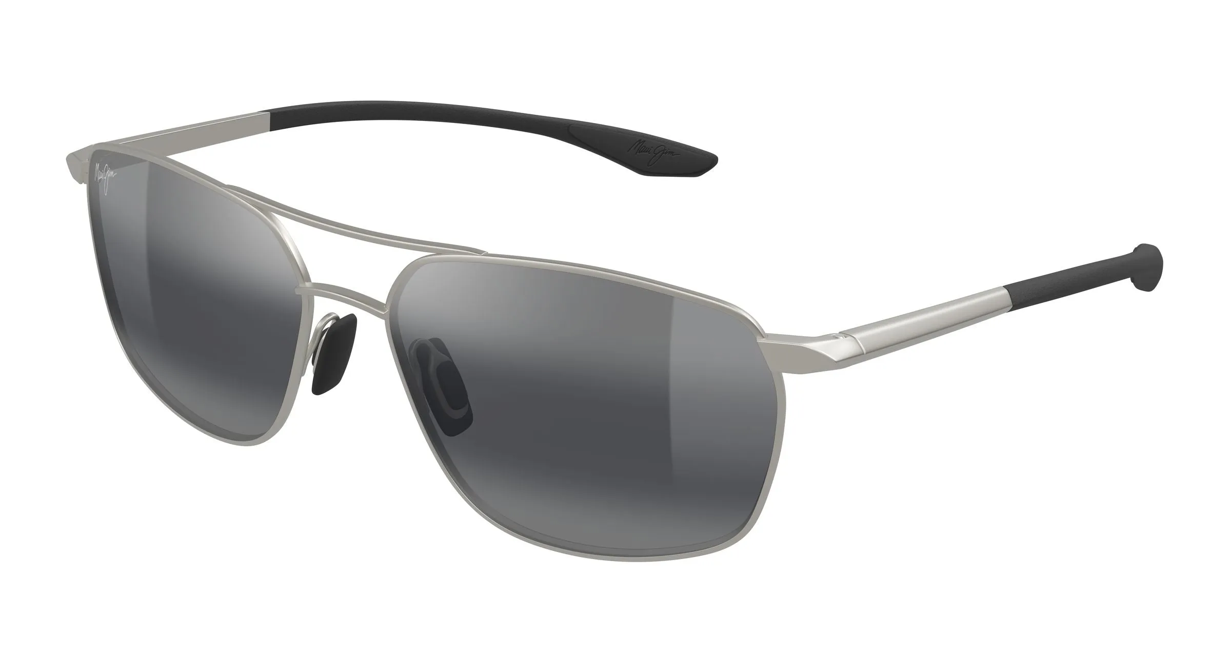 Maui Jim MJ0857S 001 Occhiali da sole Metallo Argento Grigio Squadrata - immagine 1