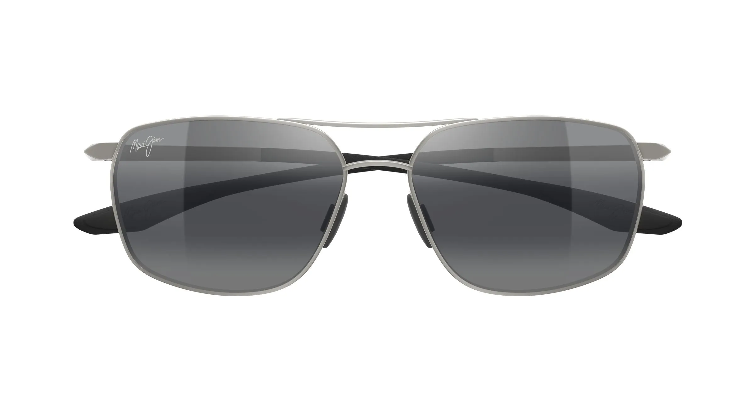 Maui Jim MJ0857S 001 Occhiali da sole Metallo Argento Grigio Squadrata - immagine 2