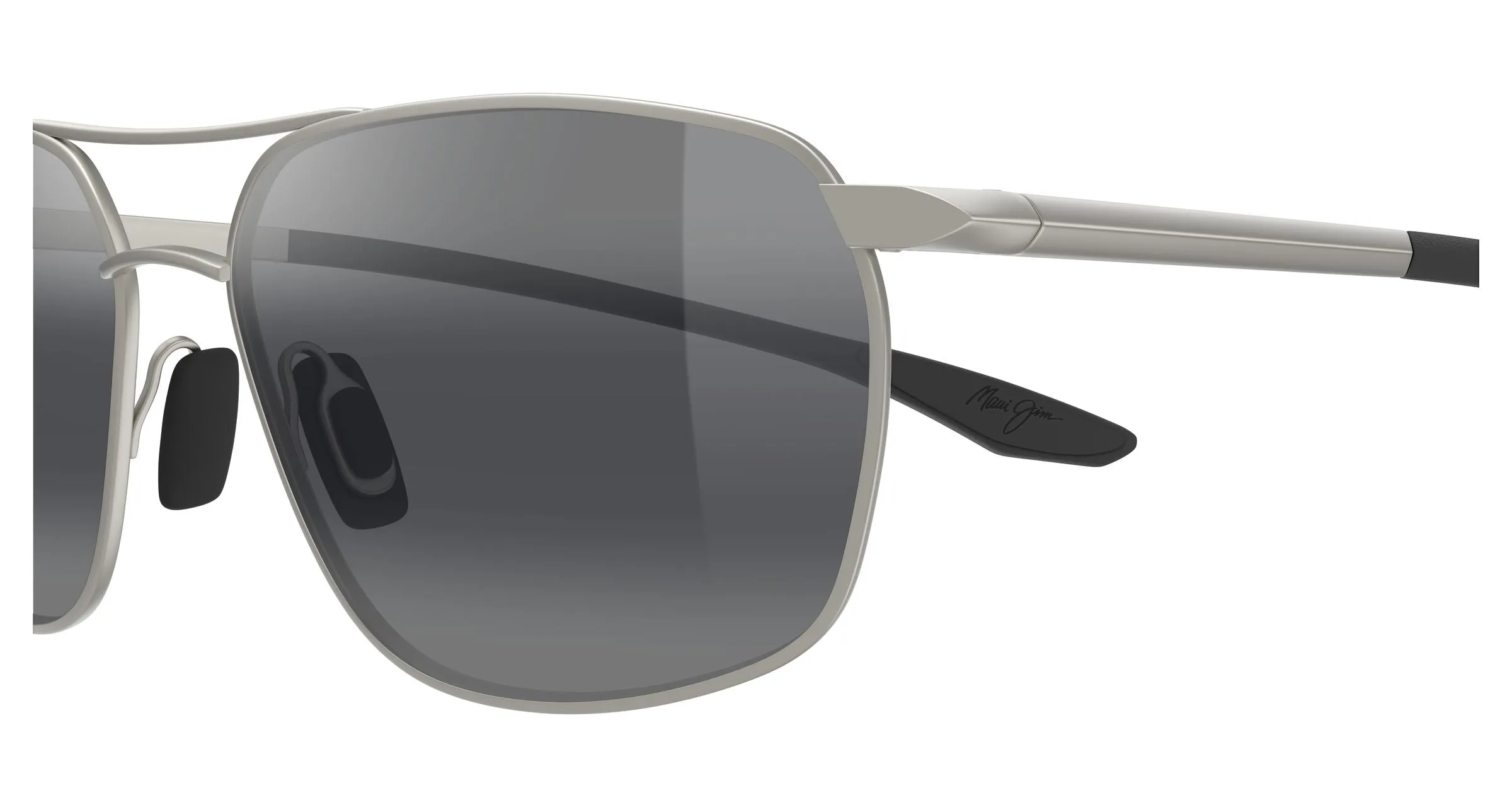 Maui Jim MJ0857S 001 Occhiali da sole Metallo Argento Grigio Squadrata - immagine 3