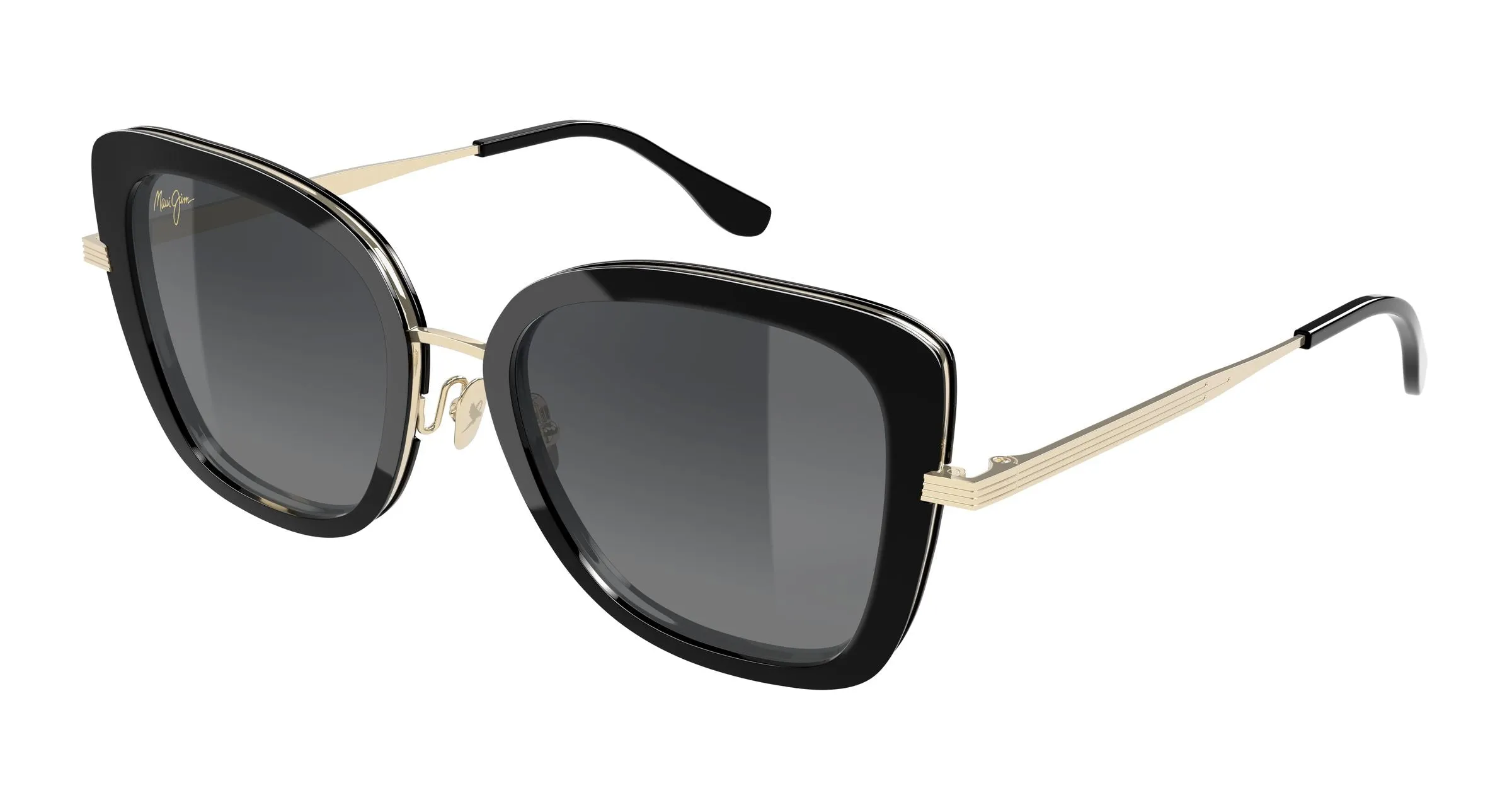 Maui Jim MJ0843S 001 Occhiali da sole Acetato Nero Grigio Farfalla - immagine 1