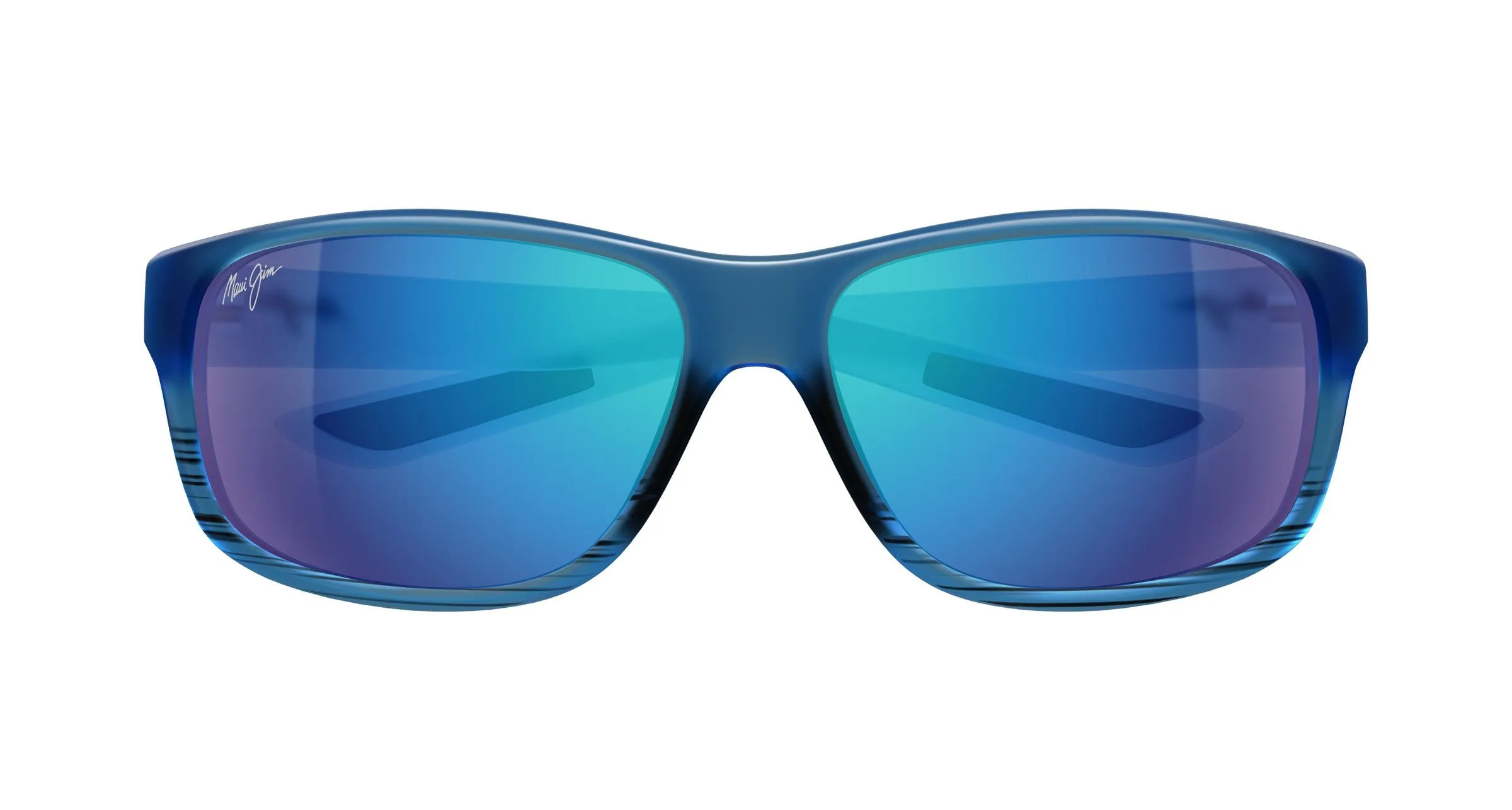 Maui Jim MJ0840S 002 Occhiali da sole Iniettato Blu Blu Squadrata - immagine 2