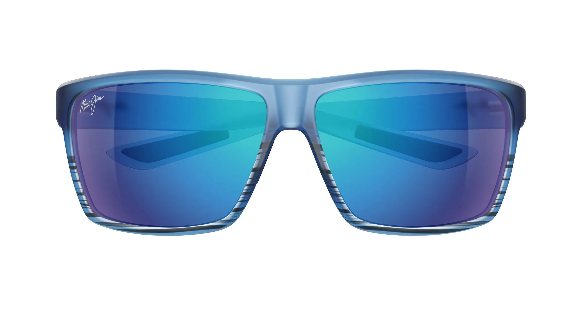 Maui Jim MJ0839S 002 Occhiali da sole Iniettato Blu Blu Squadrata - immagine 2