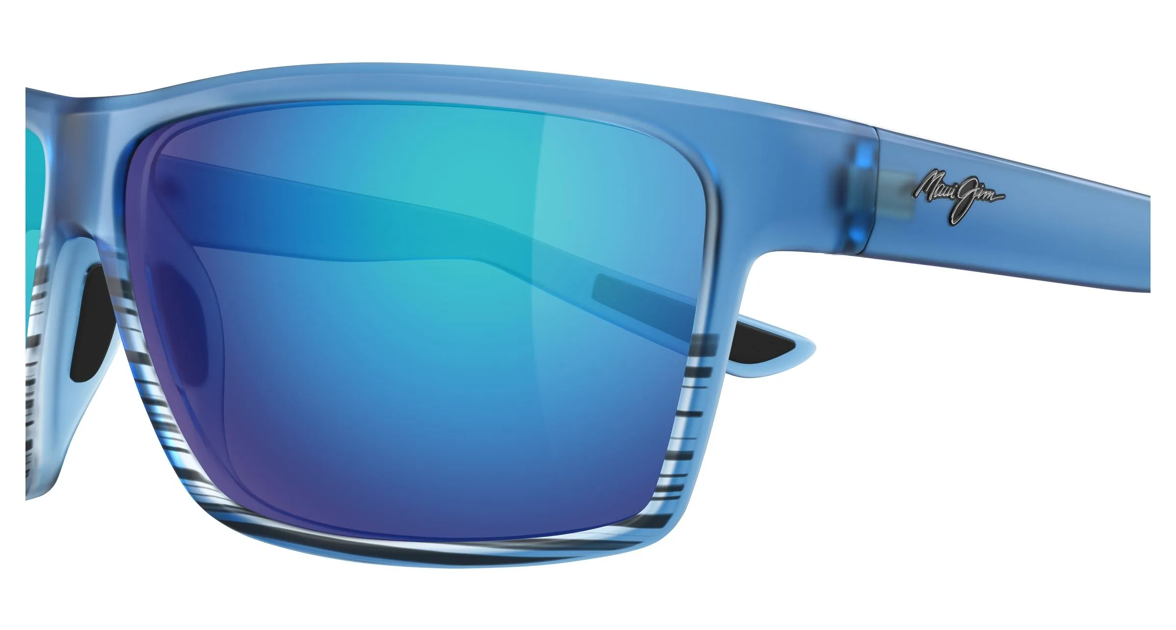 Maui Jim MJ0839S 002 Occhiali da sole Iniettato Blu Blu Squadrata - immagine 3
