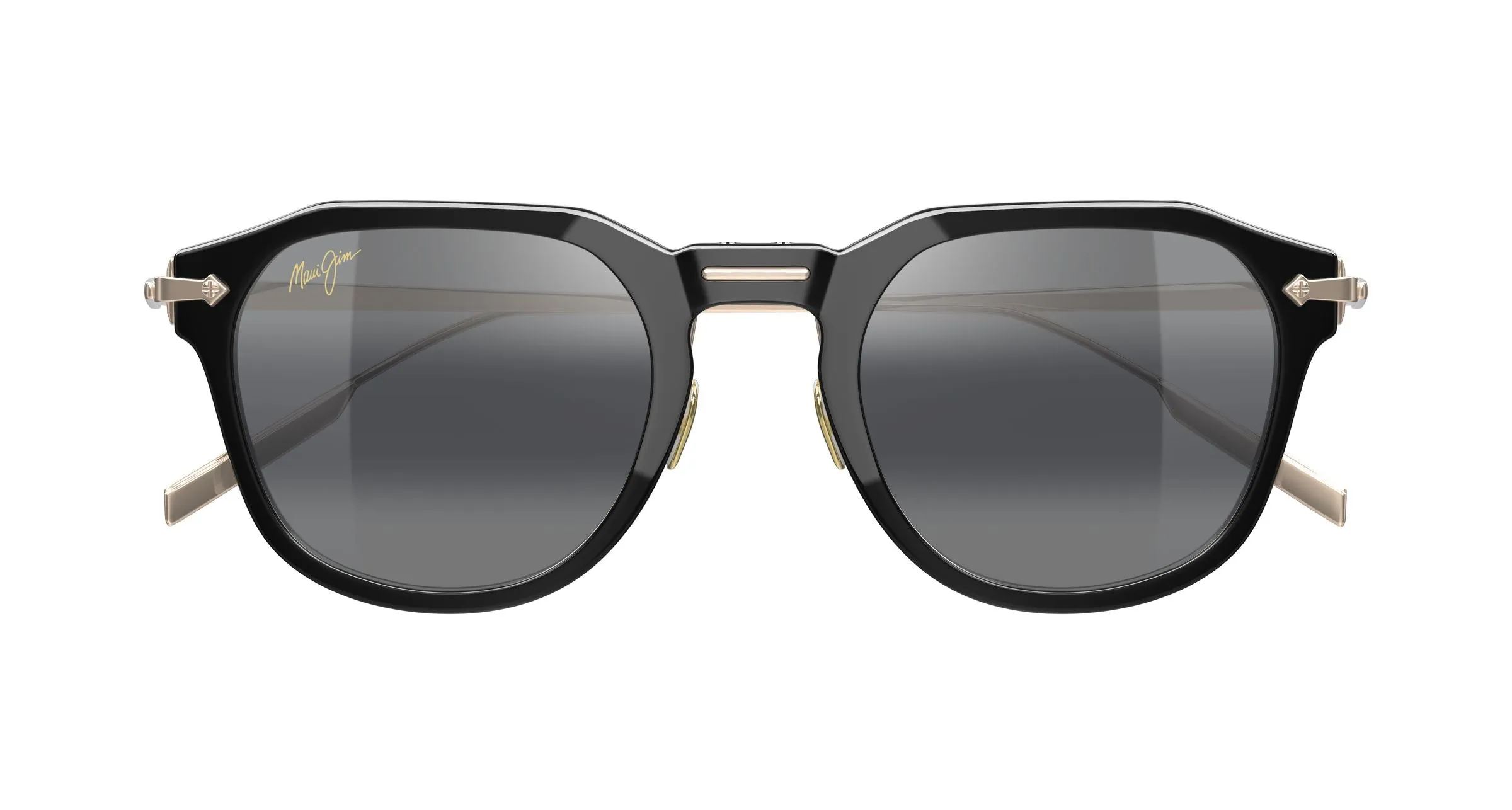 Maui Jim MJ0837S 001 Occhiali da sole Iniettato Nero Grigio Rotonda - immagine 2