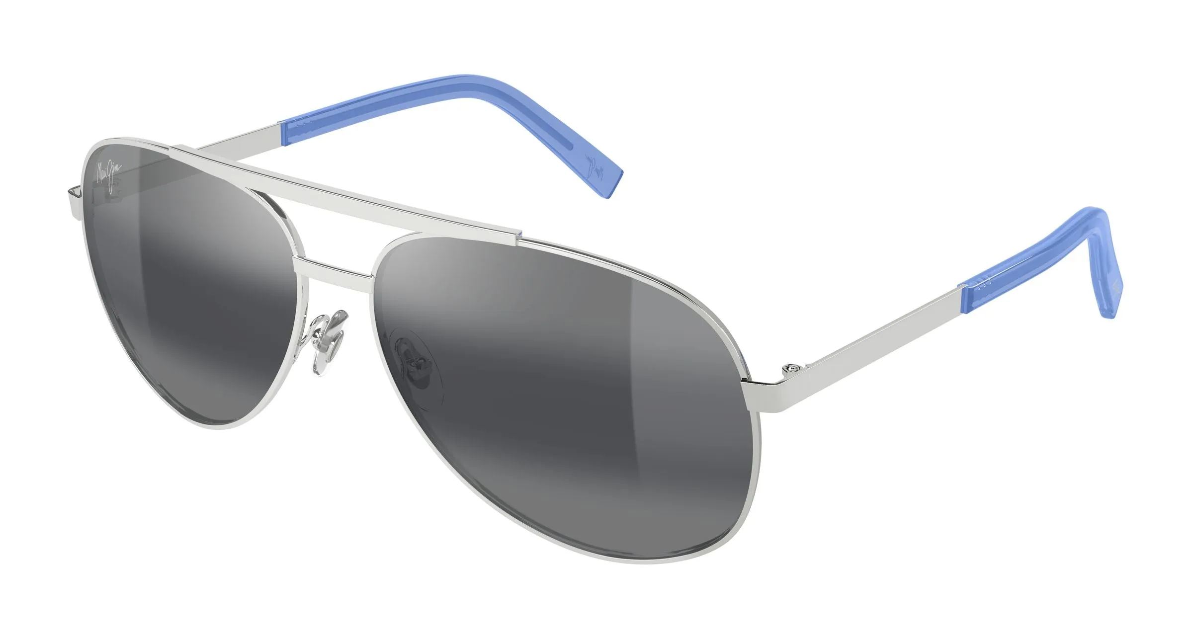 Maui Jim MJ0831S 001 Occhiali da sole Metallo Argento Grigio Pilot - immagine 1