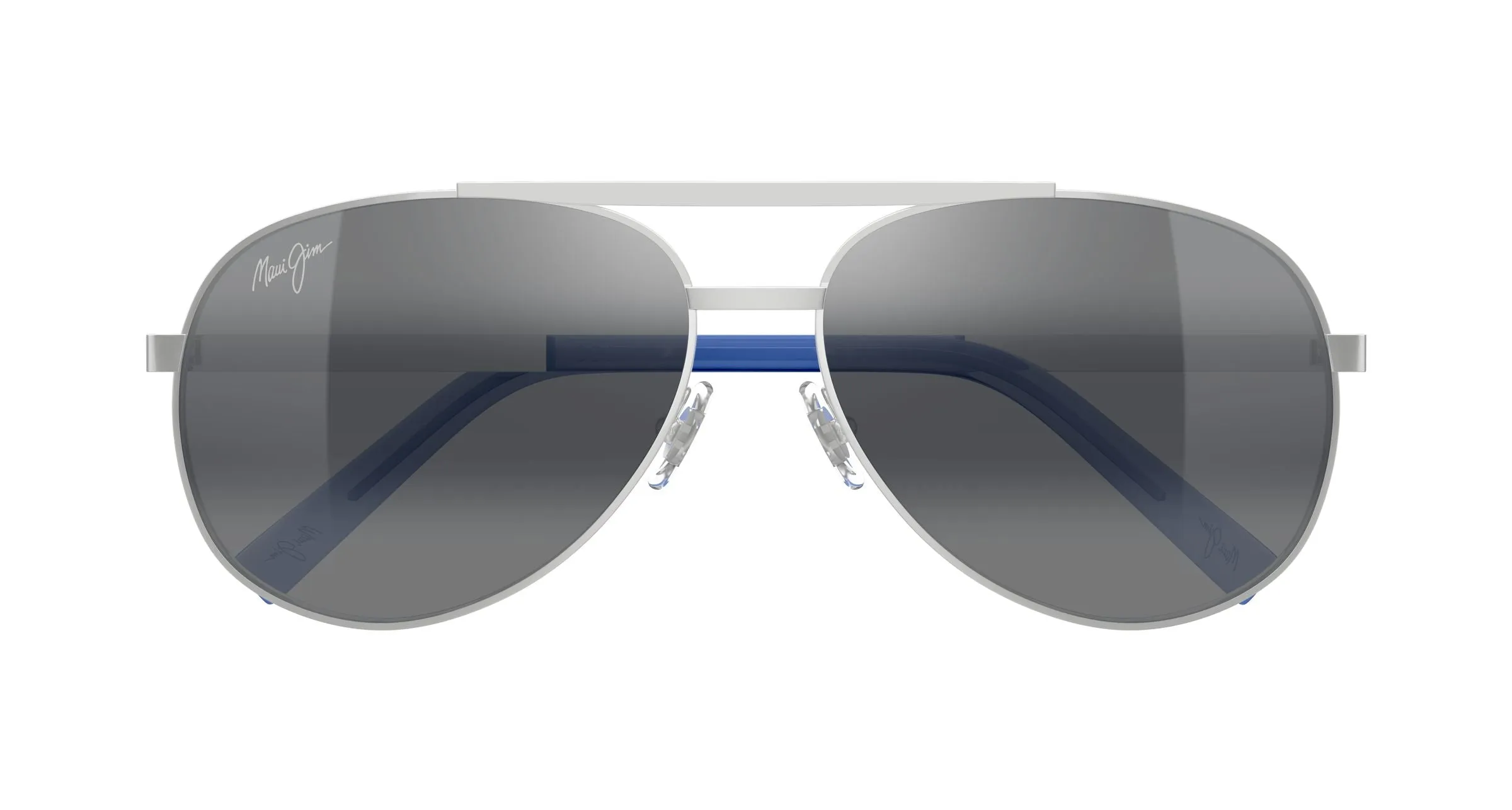 Maui Jim MJ0831S 001 Occhiali da sole Metallo Argento Grigio Pilot - immagine 2