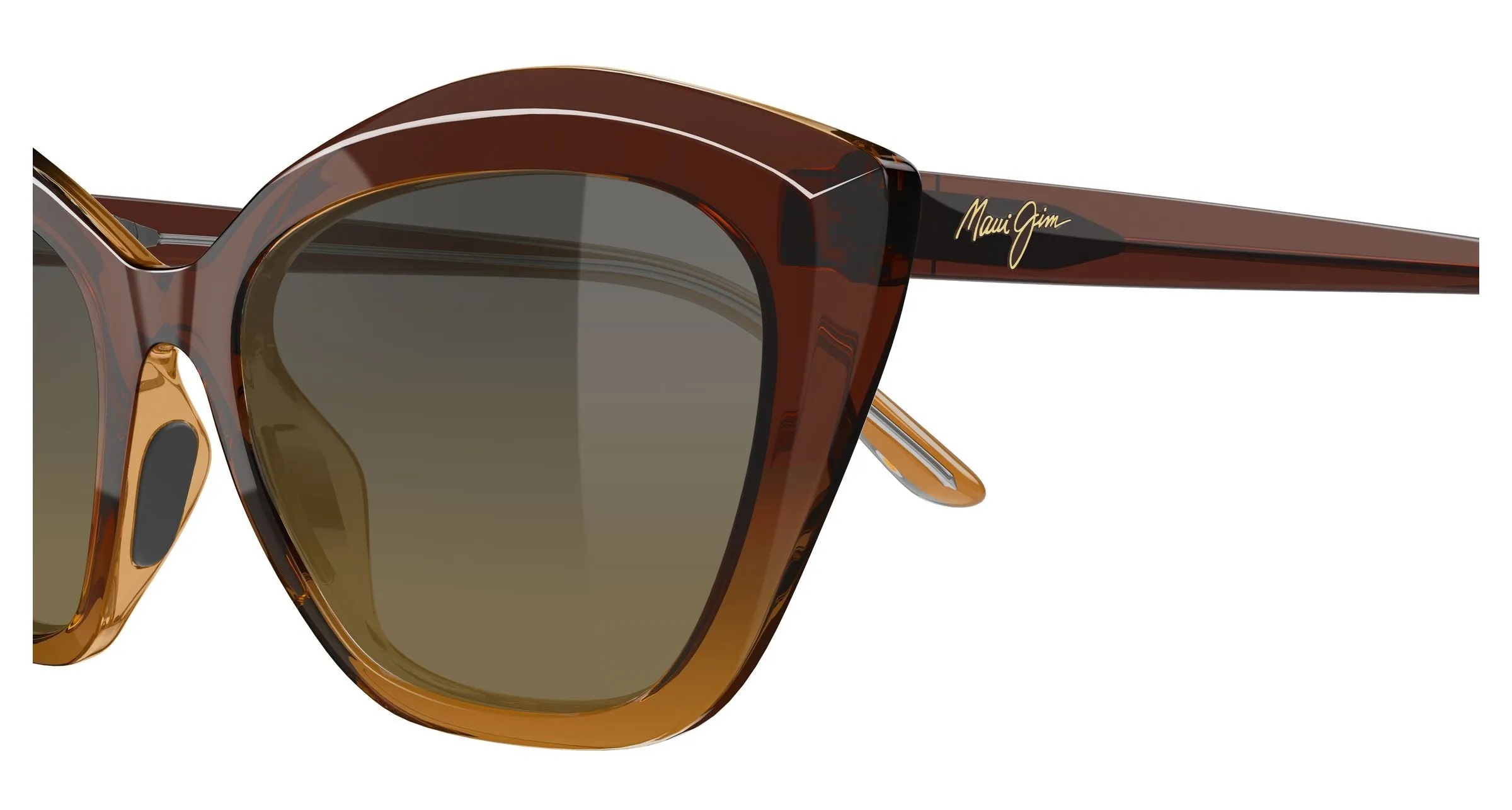 Maui Jim MJ0827S 002 Occhiali da sole Iniettato Marrone Bronzo Cat Eye - immagine 3