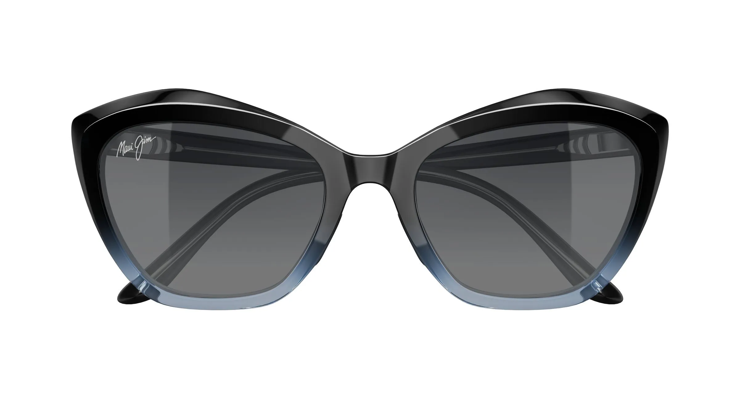 Maui Jim MJ0827S 001 Occhiali da sole Iniettato Nero Grigio Cat Eye - immagine 2