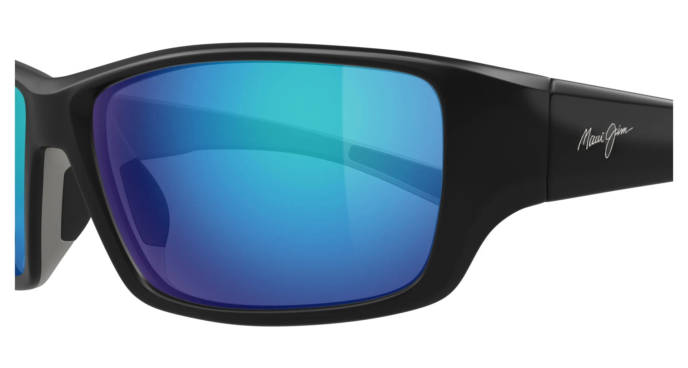 Maui Jim MJ0810S 002 Occhiali da sole Iniettato Nero Blu Squadrata - immagine 3