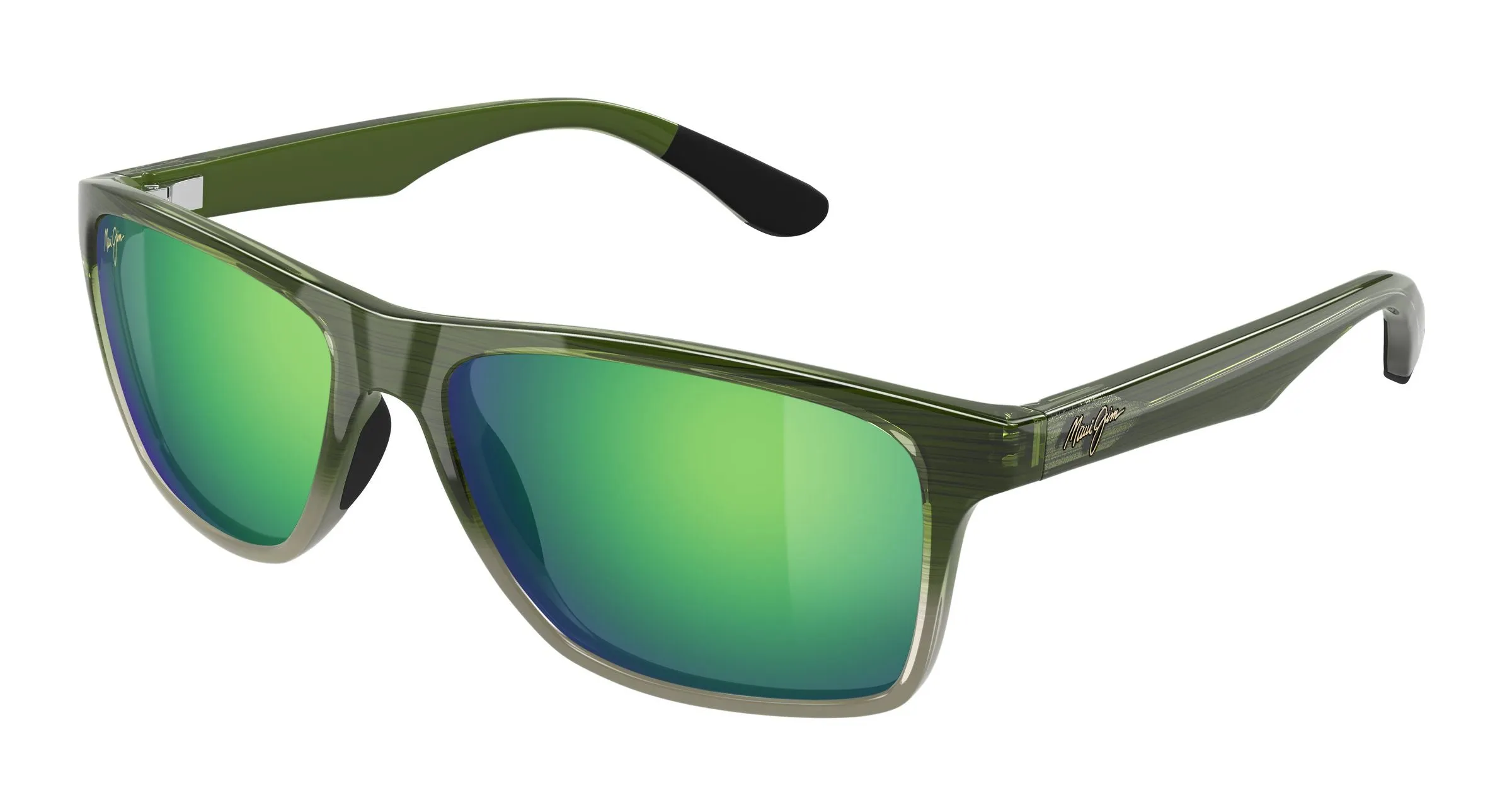 Maui Jim MJ0798S 004 Occhiali da sole Iniettato Havana Verde Squadrata - immagine 1