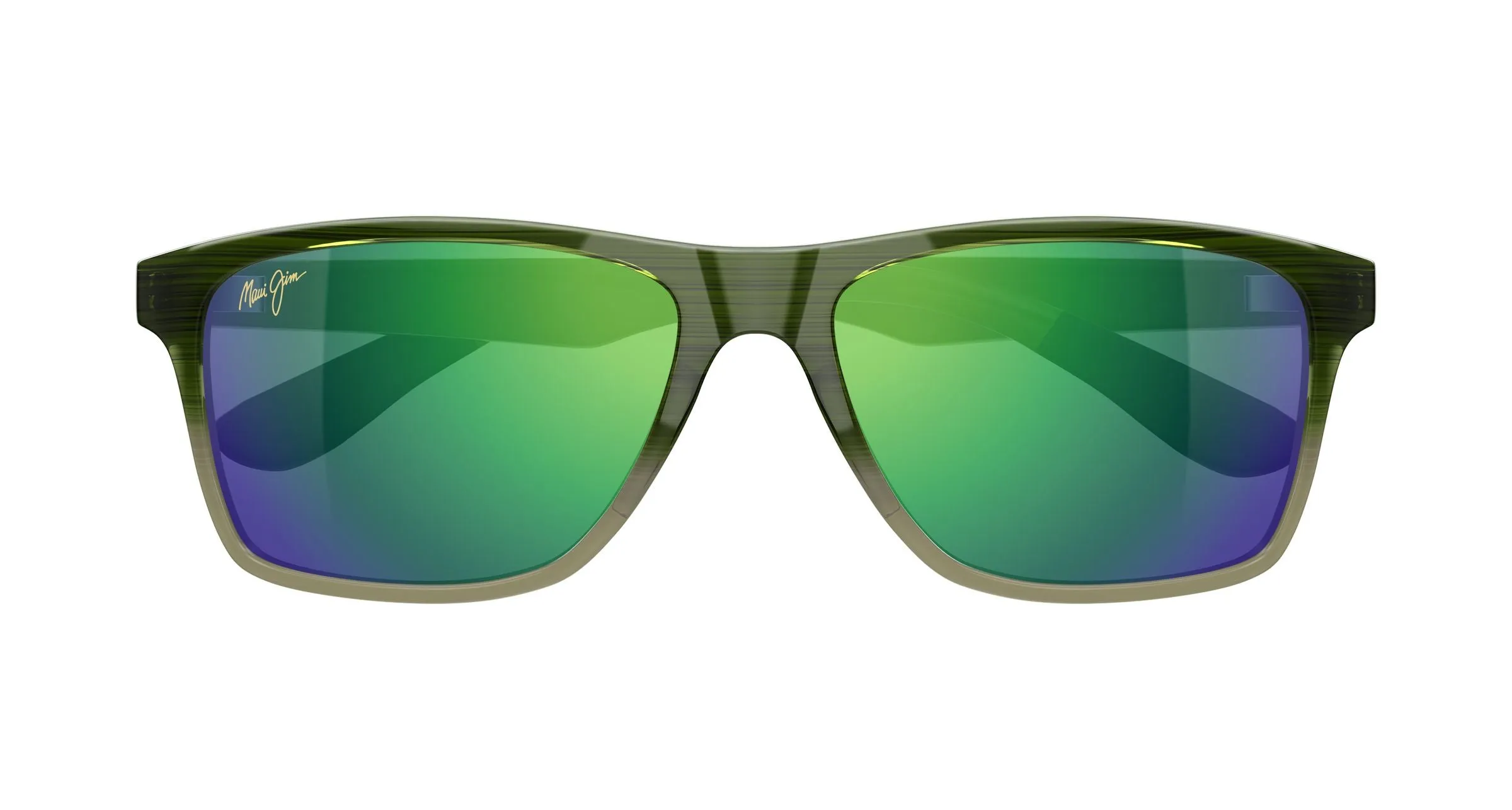 Maui Jim MJ0798S 004 Occhiali da sole Iniettato Havana Verde Squadrata - immagine 2