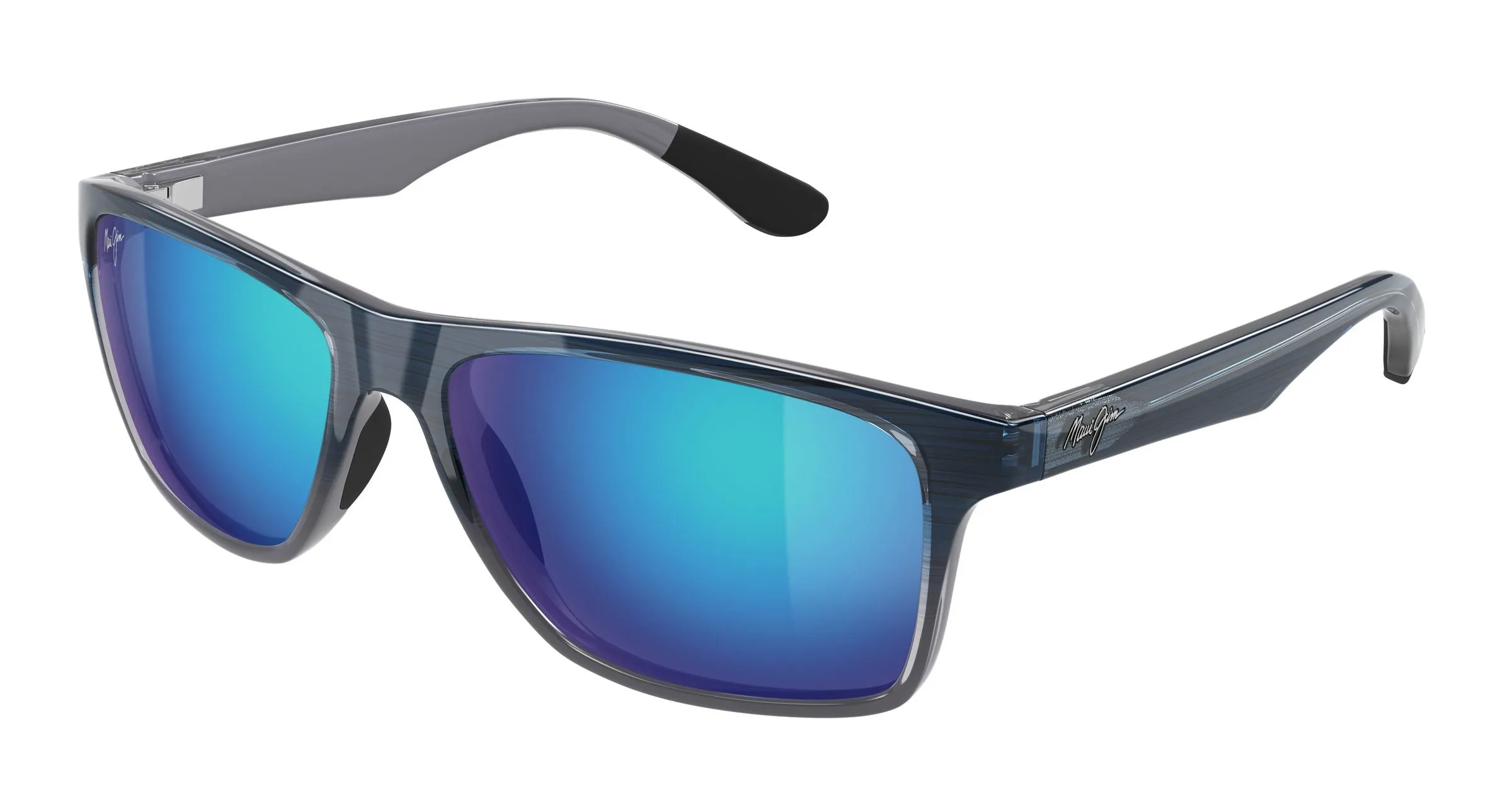 Maui Jim MJ0798S 002 Occhiali da sole Iniettato Havana Blu Squadrata - immagine 1