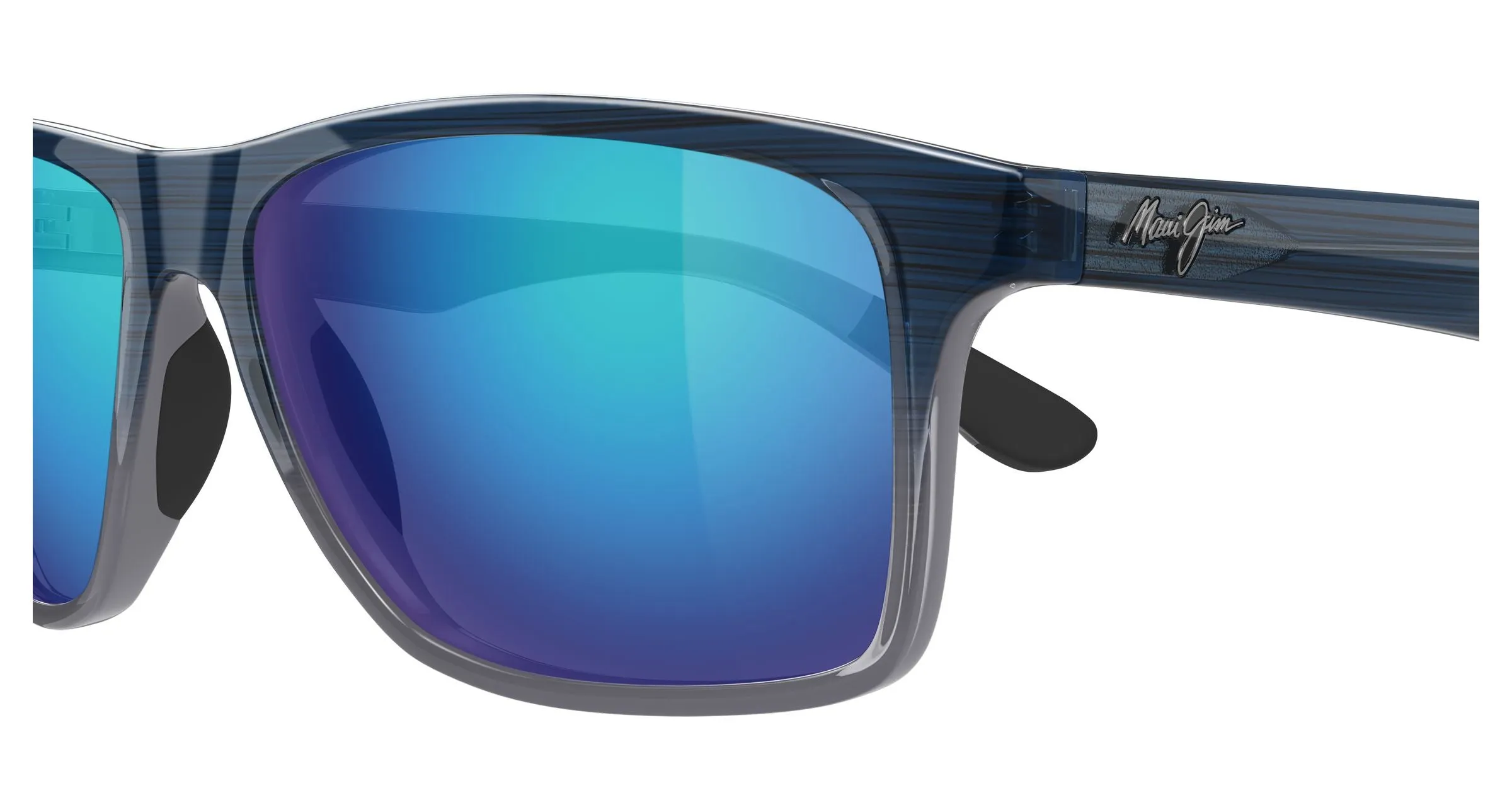 Maui Jim MJ0798S 002 Occhiali da sole Iniettato Havana Blu Squadrata - immagine 3