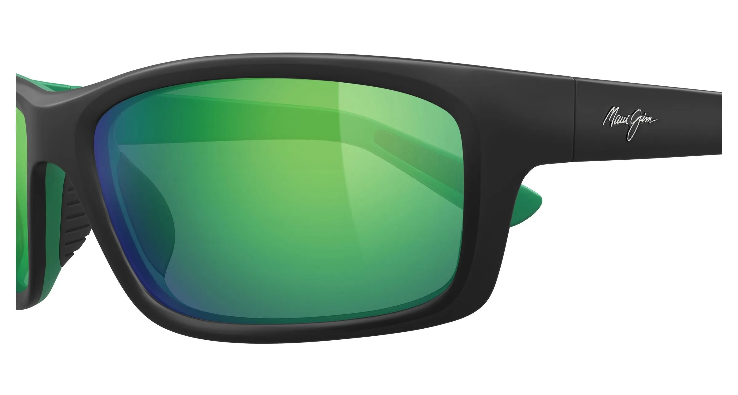 Maui Jim MJ0766S 004 Occhiali da sole Iniettato Nero Verde Squadrata - immagine 3