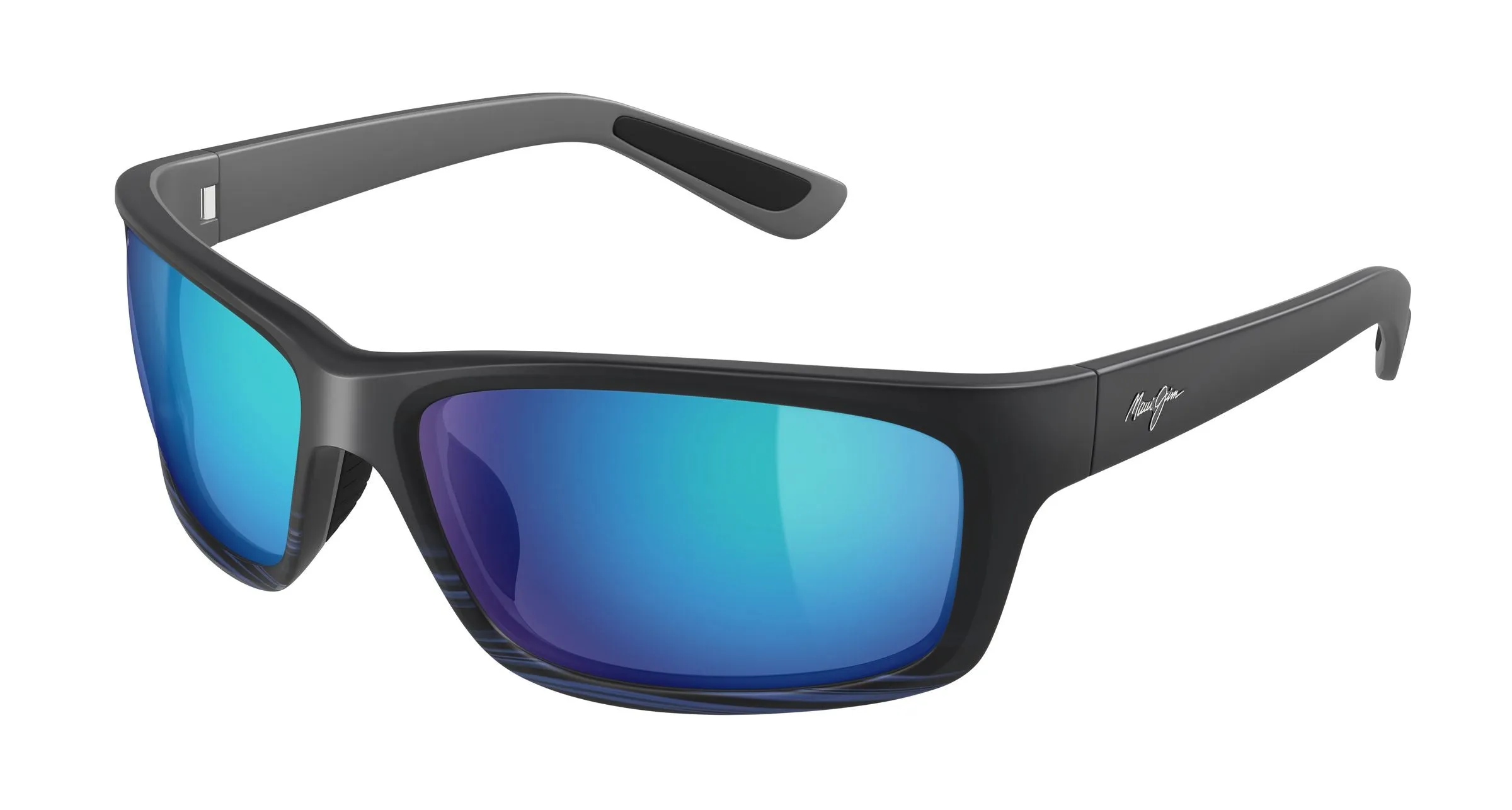 Maui Jim MJ0766S 002 Occhiali da sole Iniettato Nero Blu Squadrata - immagine 1