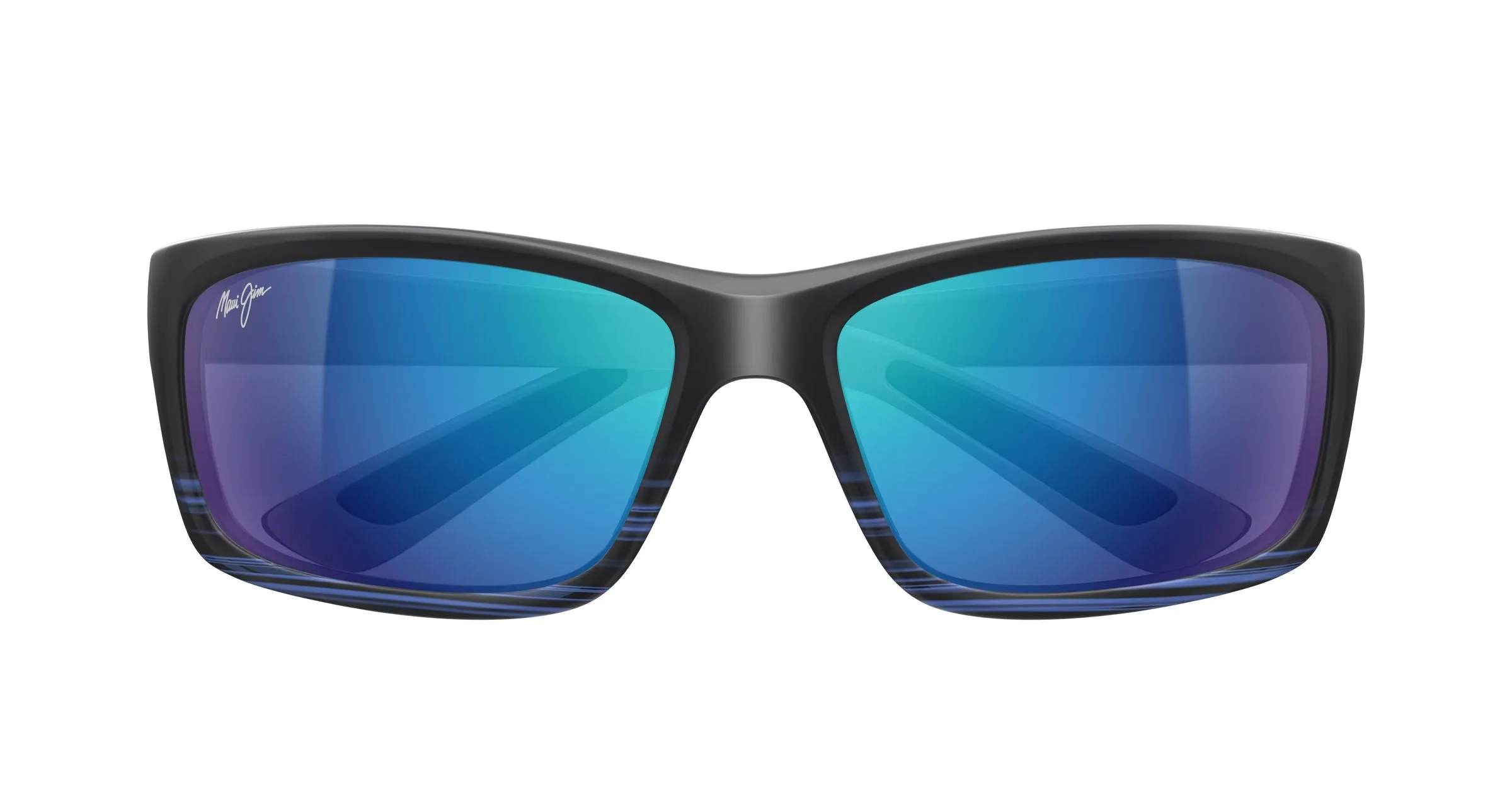Maui Jim MJ0766S 002 Occhiali da sole Iniettato Nero Blu Squadrata - immagine 2
