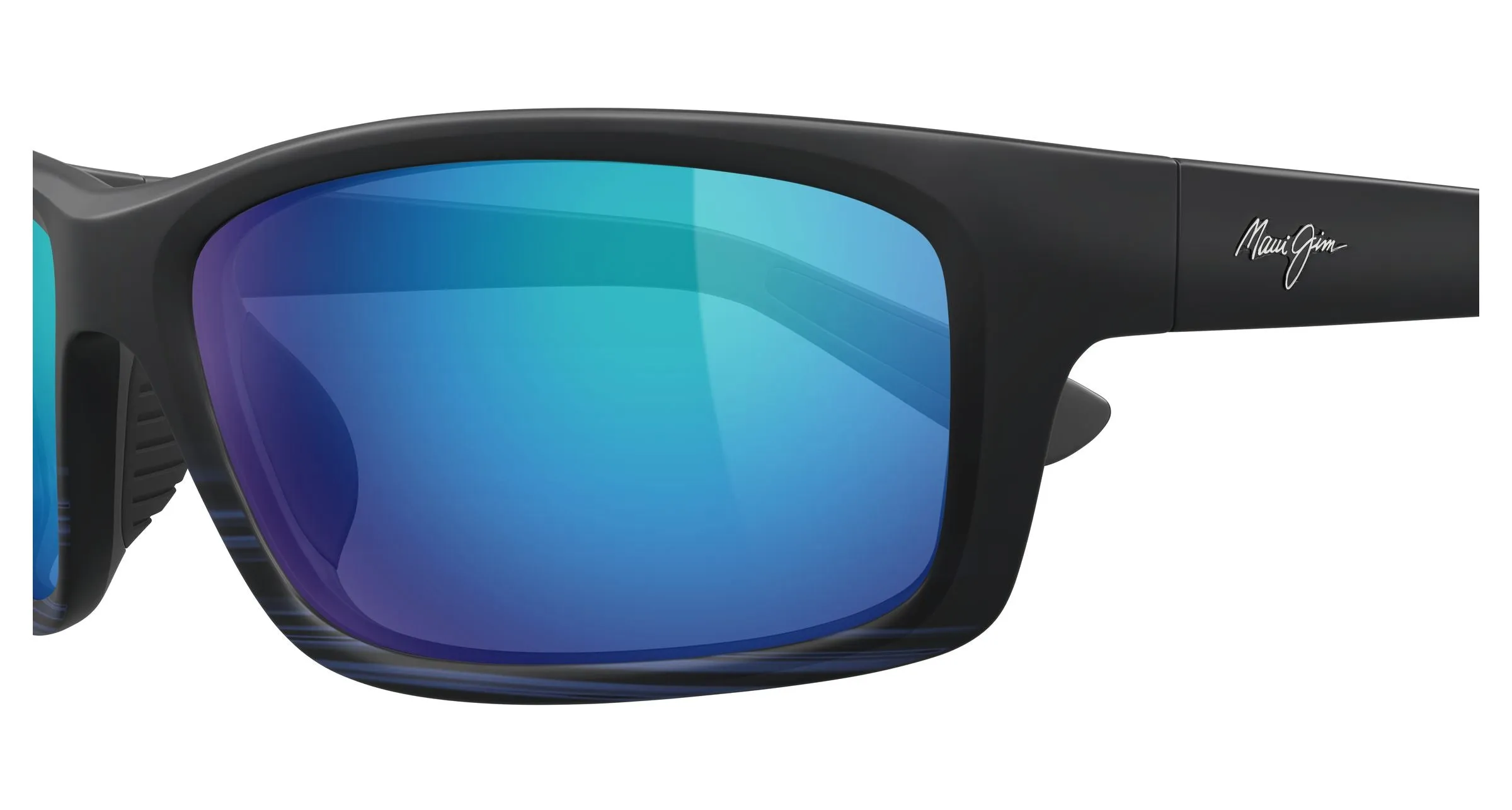 Maui Jim MJ0766S 002 Occhiali da sole Iniettato Nero Blu Squadrata - immagine 3