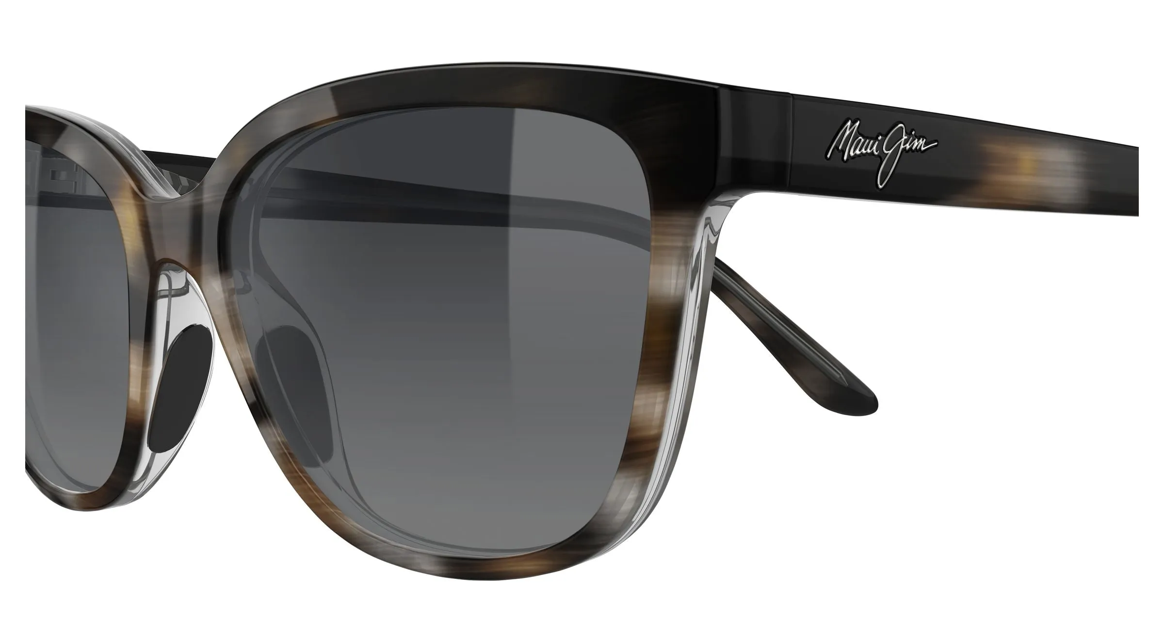 Maui Jim MJ0758S 001 Occhiali da sole Iniettato Havana Grigio Cat Eye - immagine 3