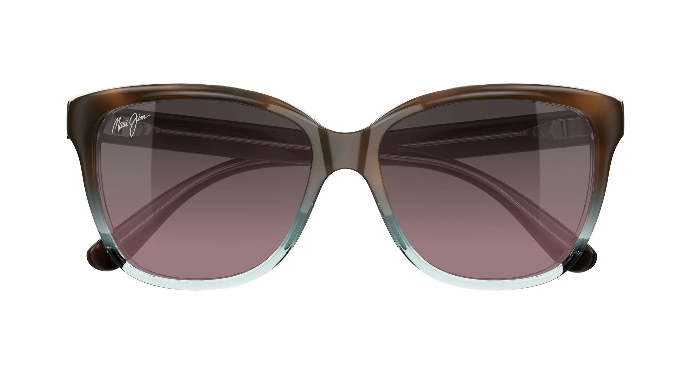 Maui Jim MJ0744S 003 Occhiali da sole Iniettato Havana Rosa Cat Eye - immagine 2